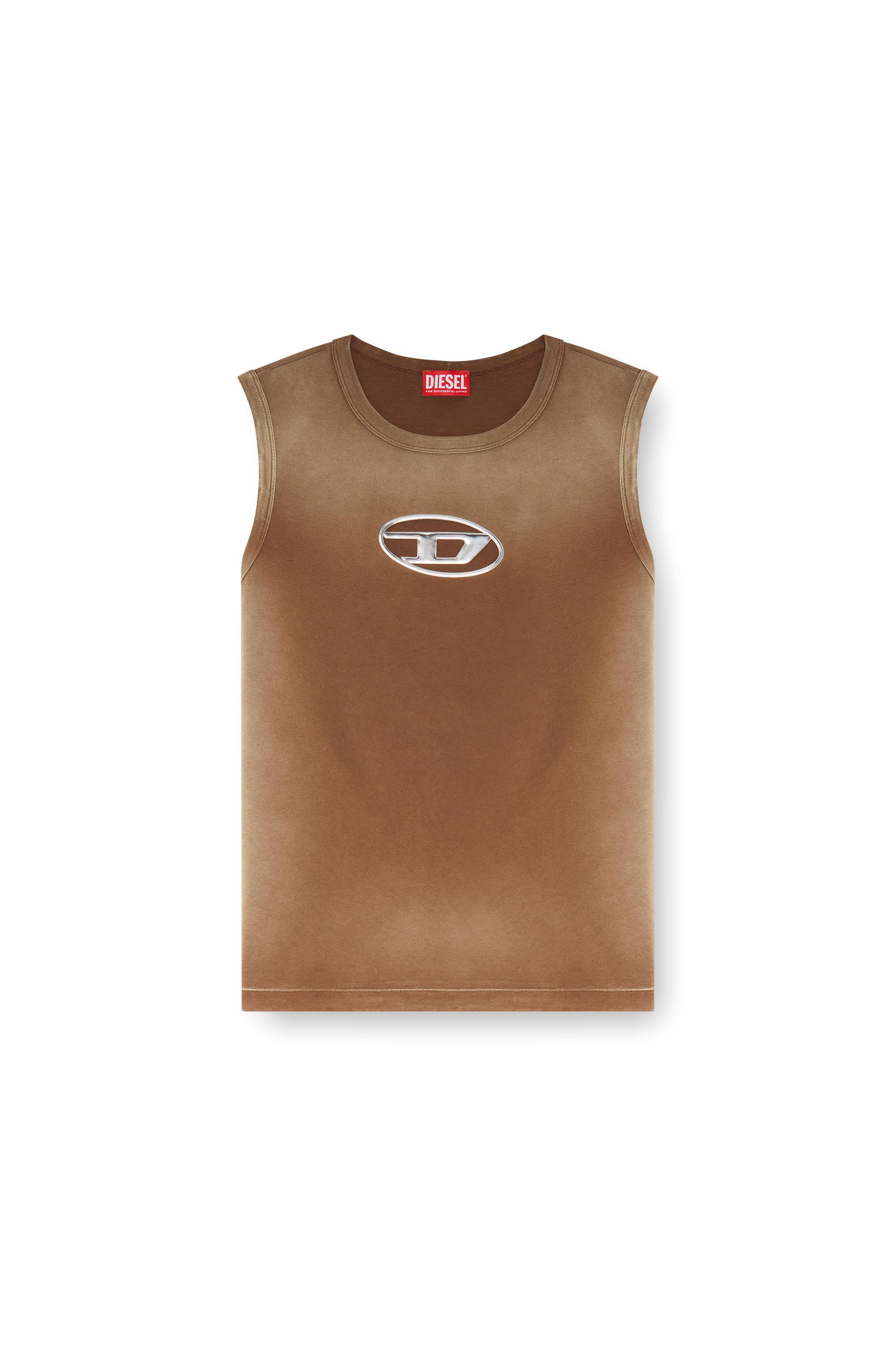 【別倉庫からの配送】 With Top Tank Faded DIESEL Puffy Men for Brown in D Oval トップス