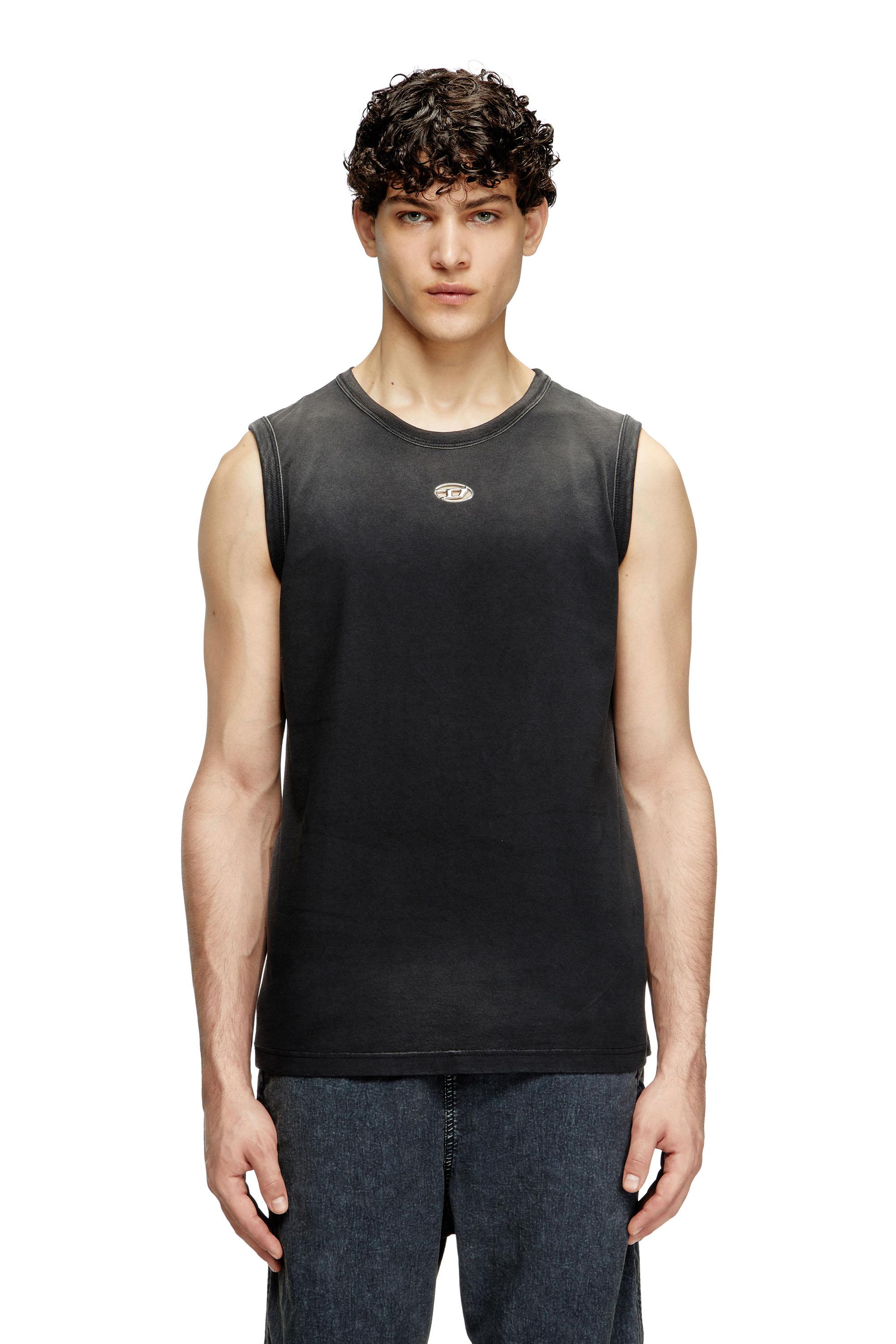 DIESEL Faded Tank Top With Cut-Out Oval D in Black for Men | Lyst