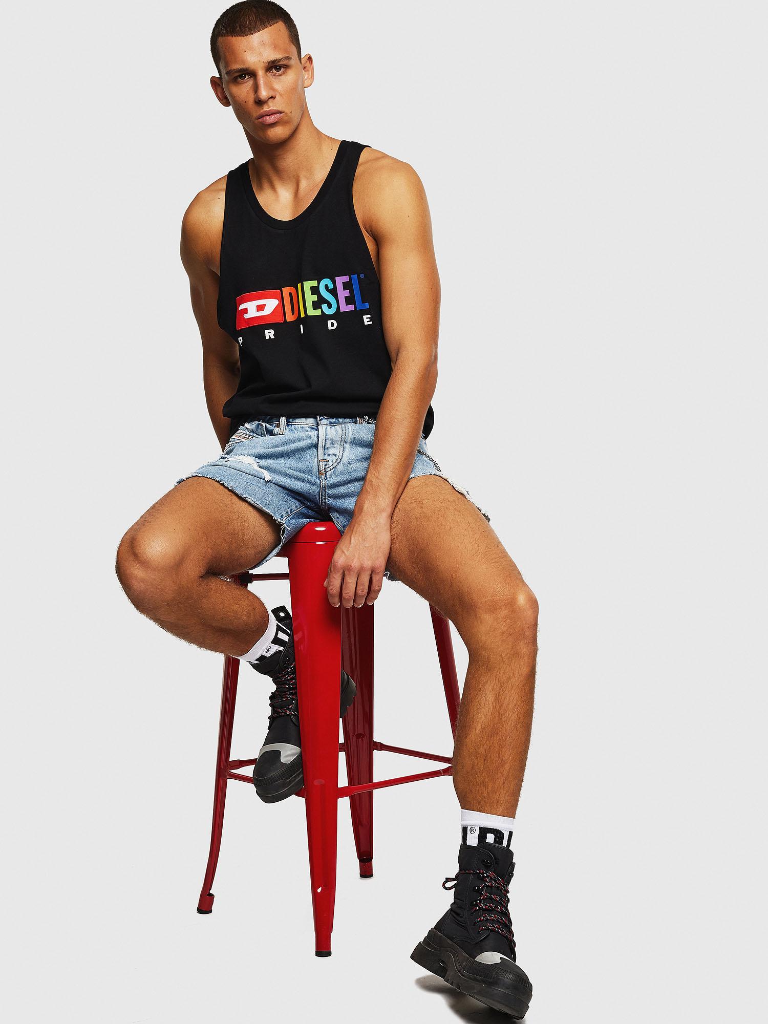 DIESEL Cotton Tank Top With Pride Logo in Black for Men Lyst
