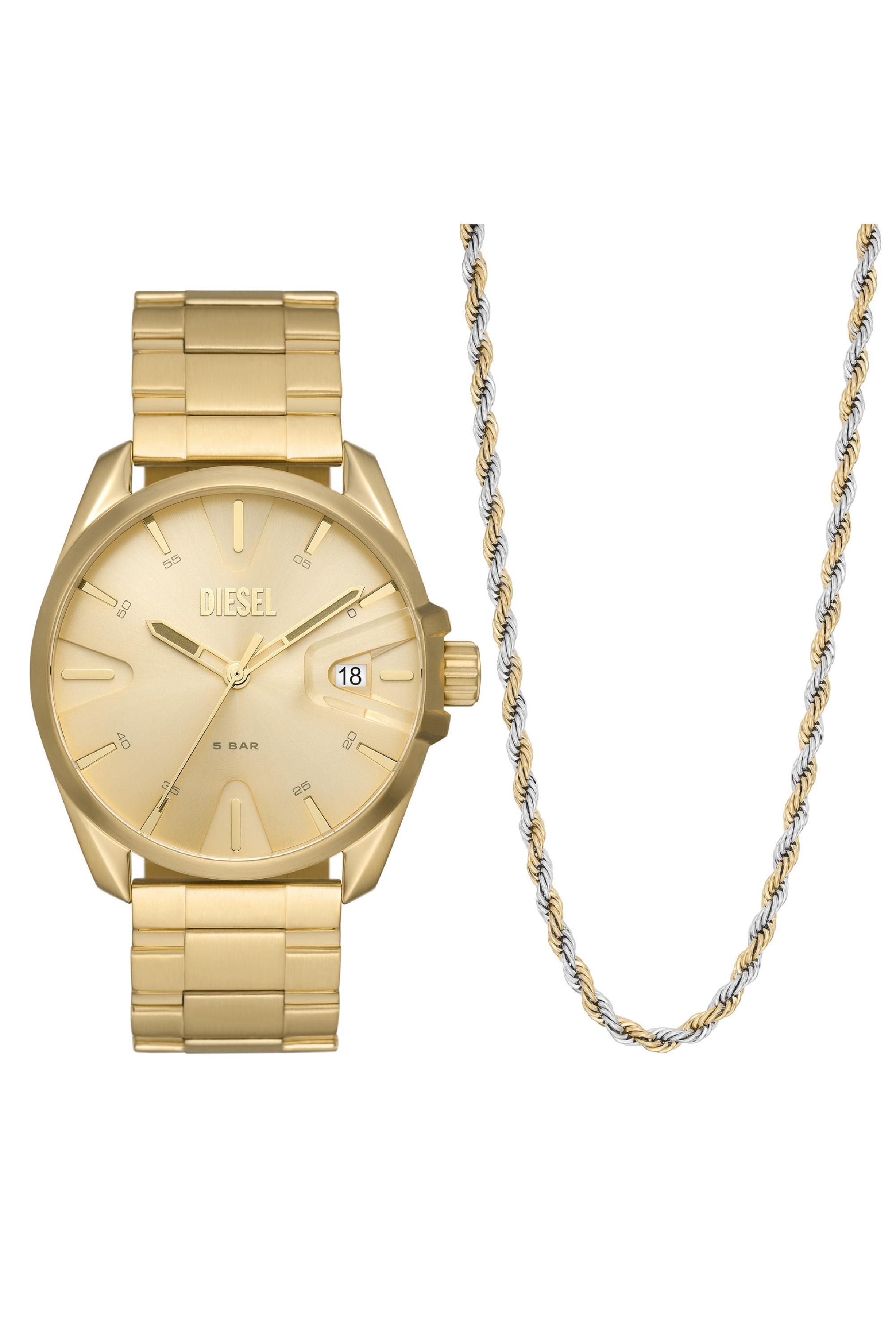 DIESEL Ms9 Watch And Necklace Set in Metallic | Lyst