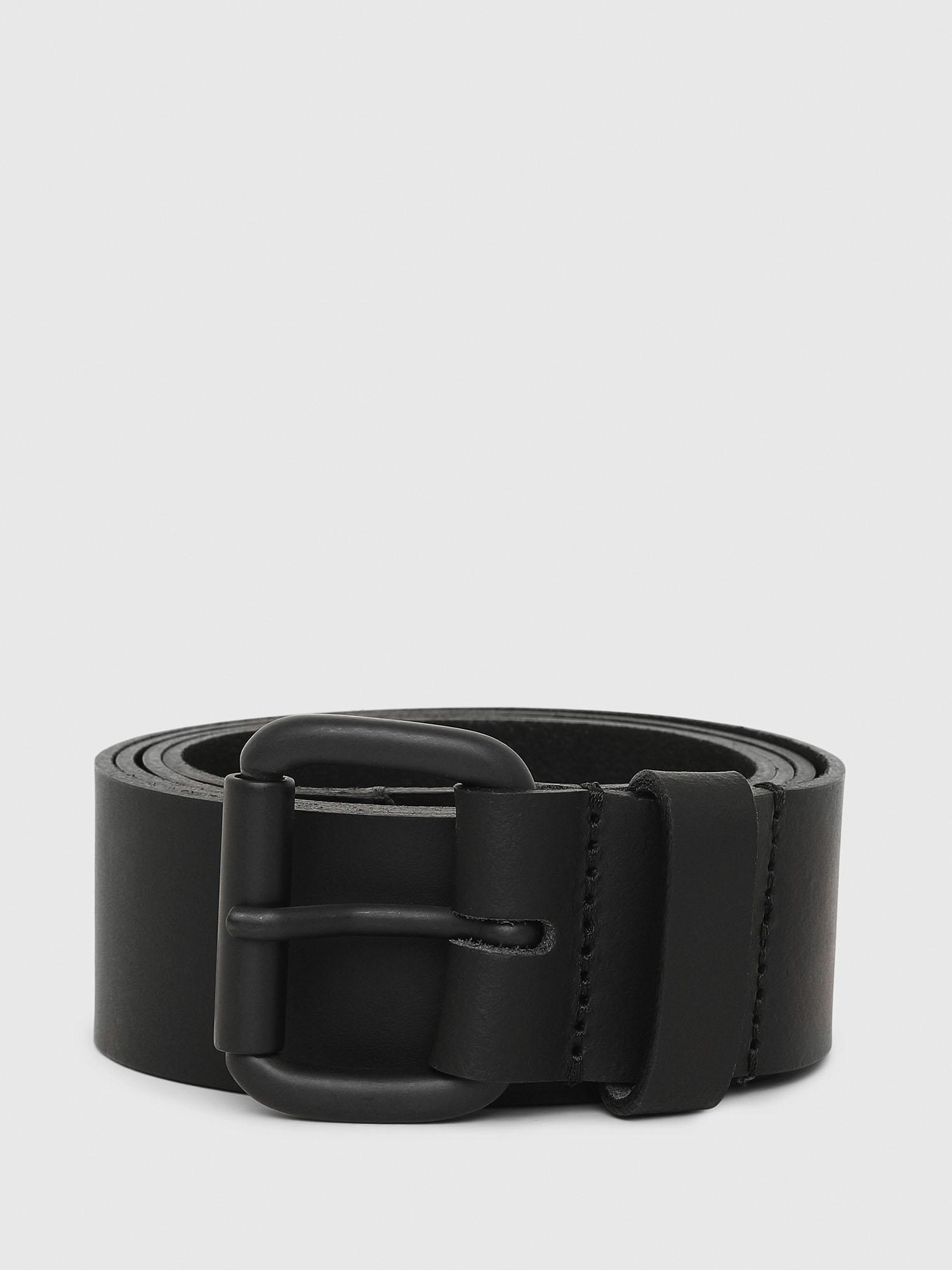 DIESEL Leather Belt With Vintage Ring in Black for Men - Lyst