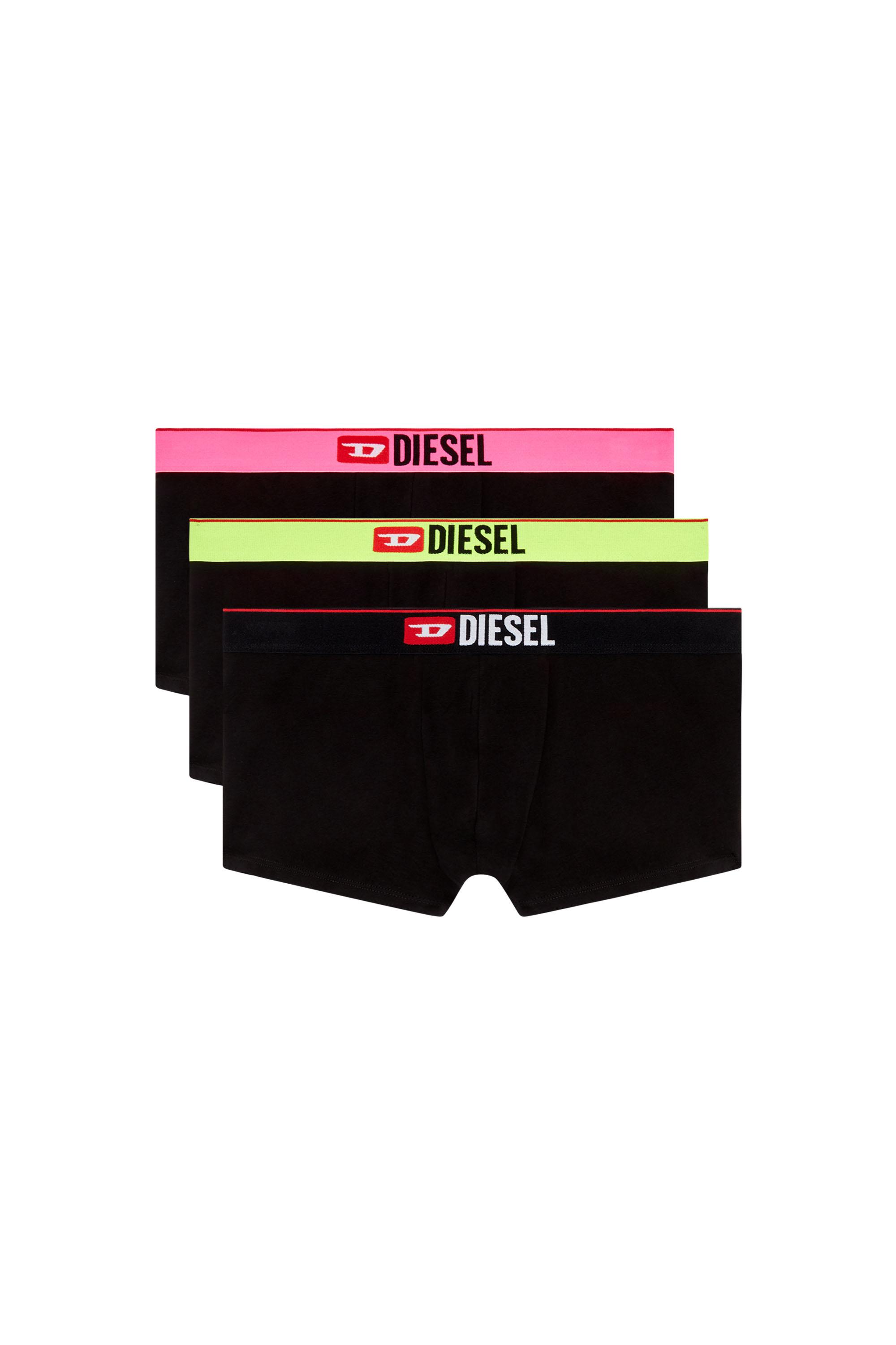 DIESEL Three-pack Boxer Briefs With Pop-colour Waist in Black for Men