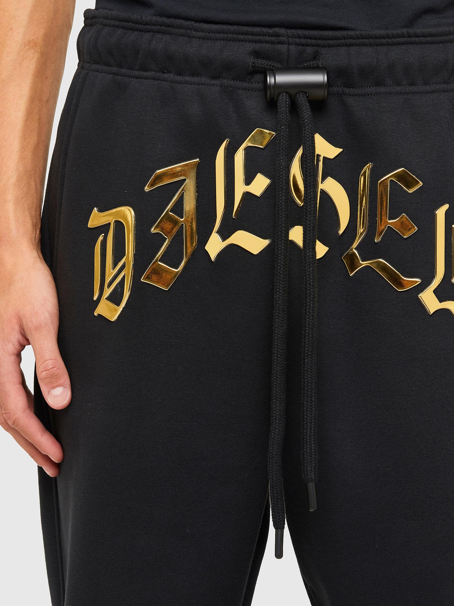 DIESEL Fleece P-calton-a1 Sweatpants With Metallic Print in Black for ...