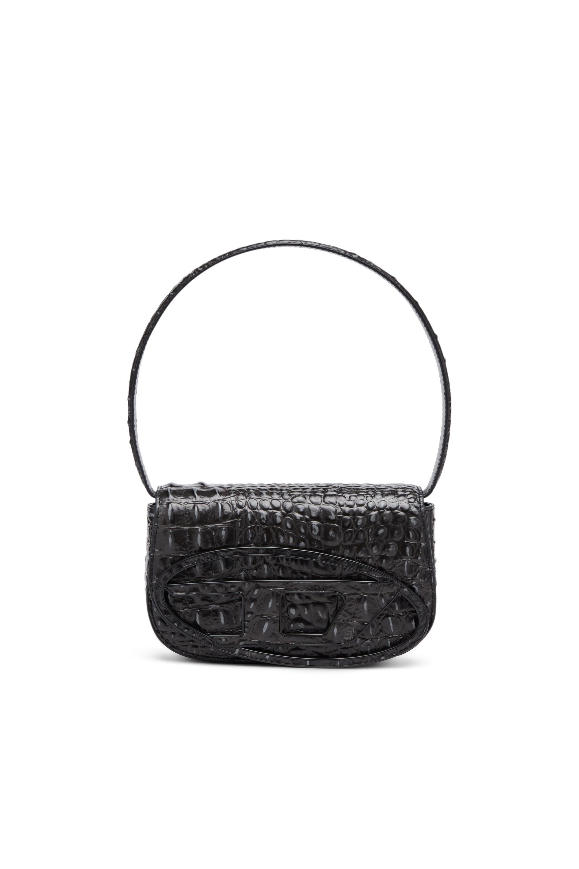 DIESEL 1dr Iconic Shoulder Bag In Crocprint Leather Shoulder Bags