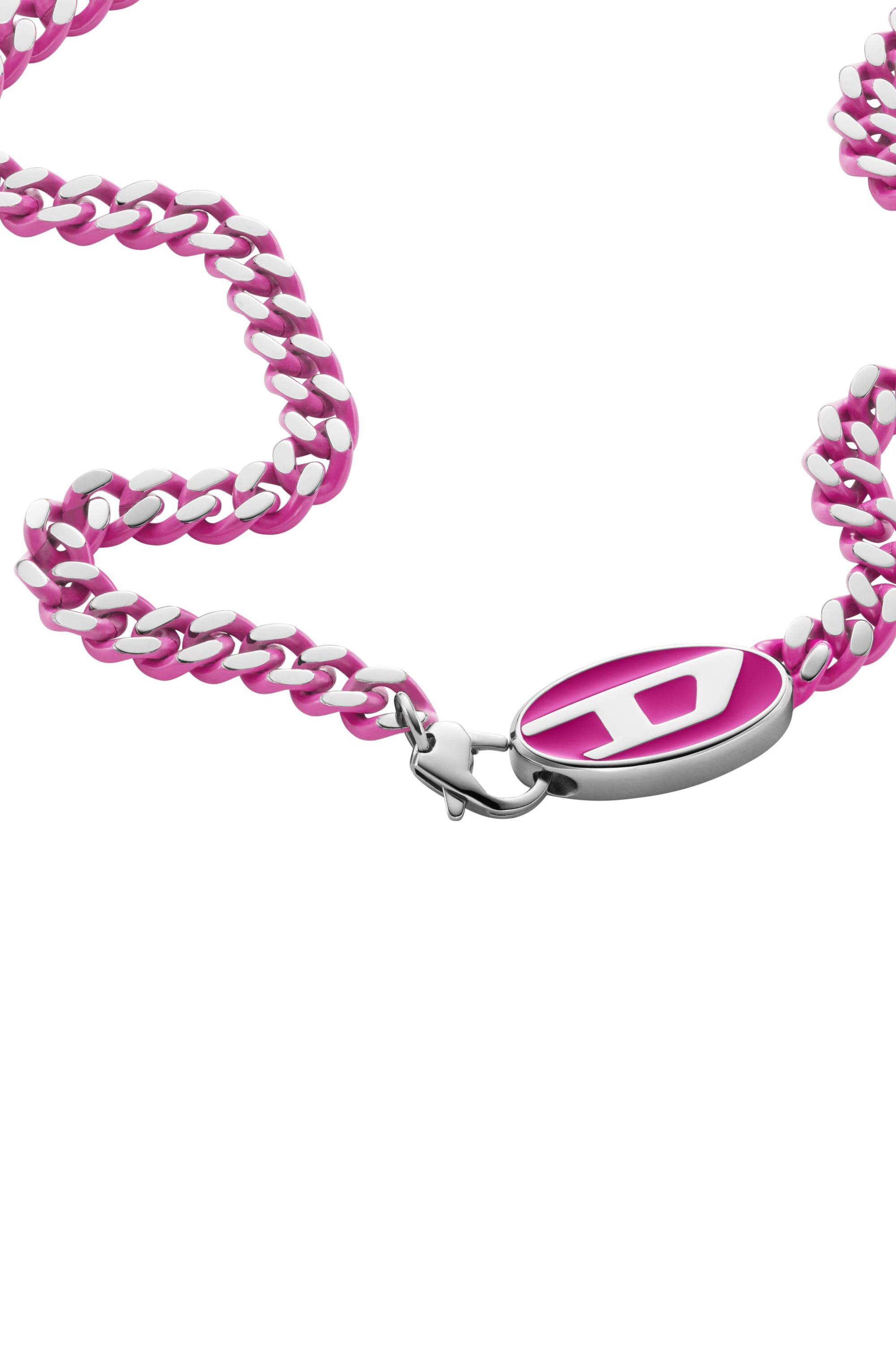 DIESEL Stainless Steel Chain Necklace in Pink | Lyst