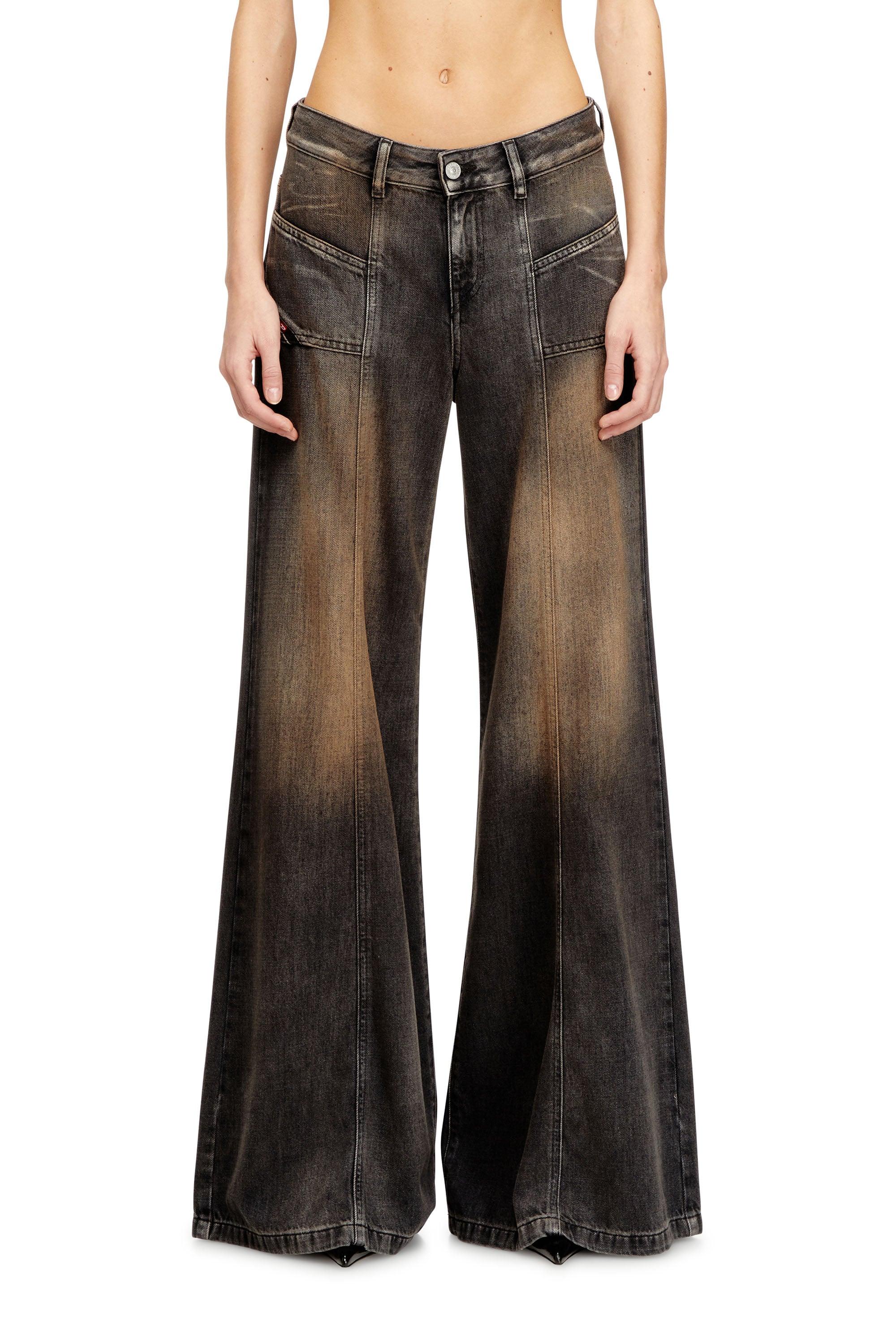 DIESEL Flare Jeans Low Waist D-Akii, /Dark, Zip Fly in Black | Lyst