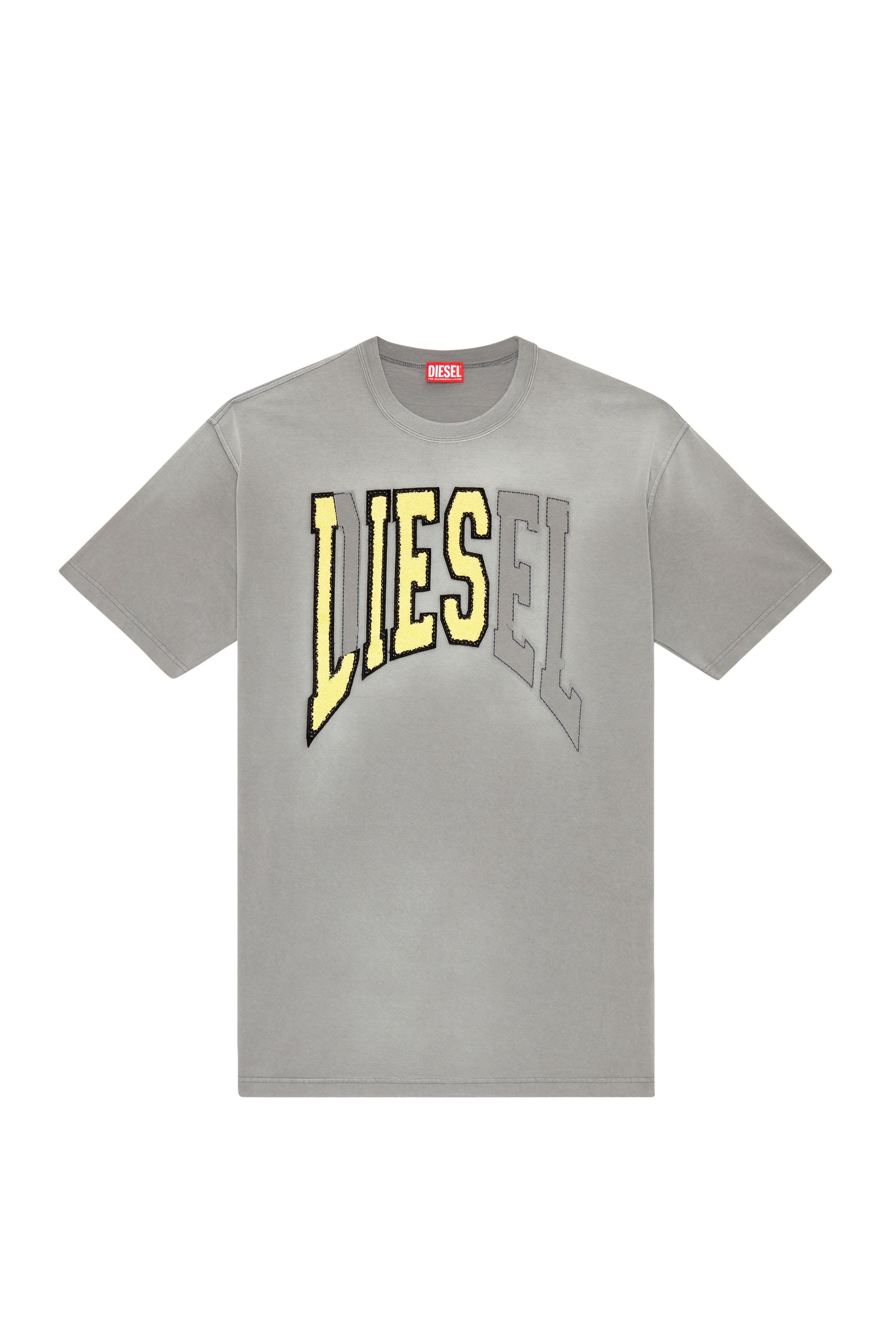 DIESEL Oversized T-shirt With Lies Logo in Grey for Men DIESEL Oversized T-shirt With Lies Logo in Grey for Men
