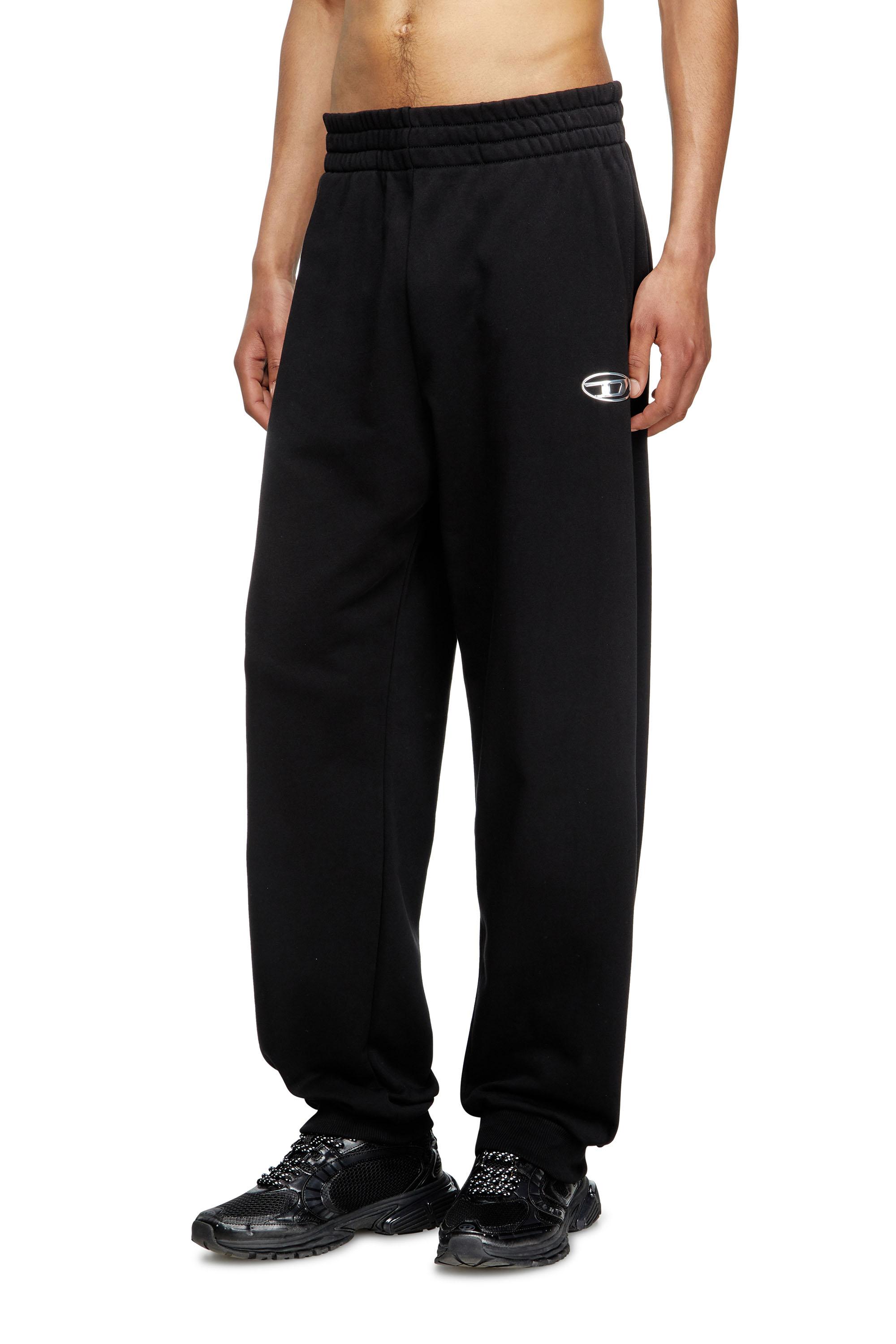 DIESEL Pants With Metal-Effect Oval D Logo in Black for Men | Lyst