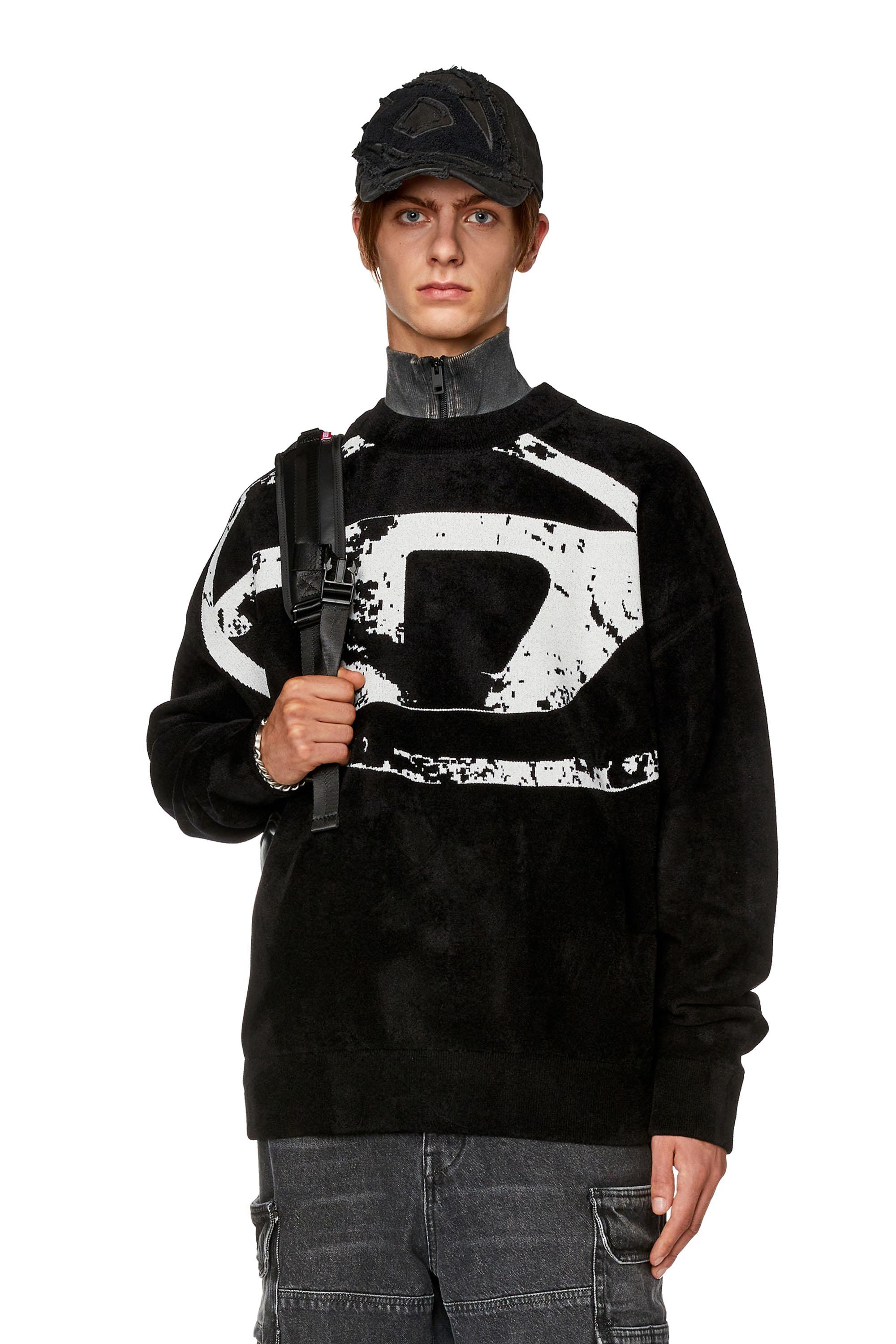 DIESEL Sweatshirt With Distressed Oval D in Black for Men | Lyst