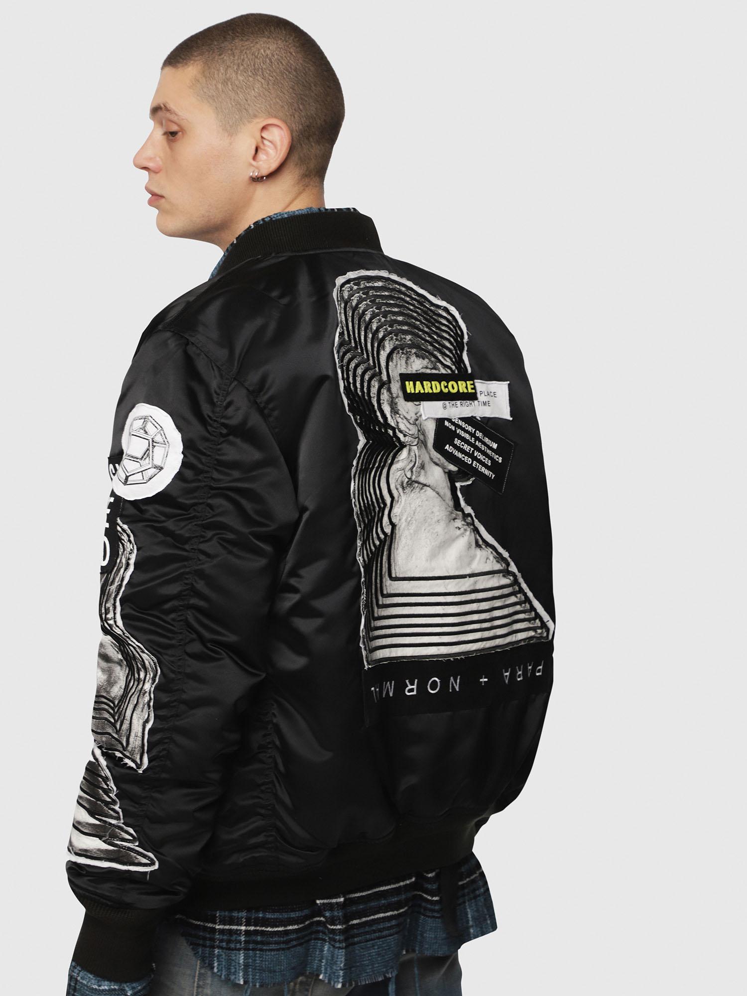 DIESEL Satin Jtamie Bomber Jacket in Black for Men Lyst