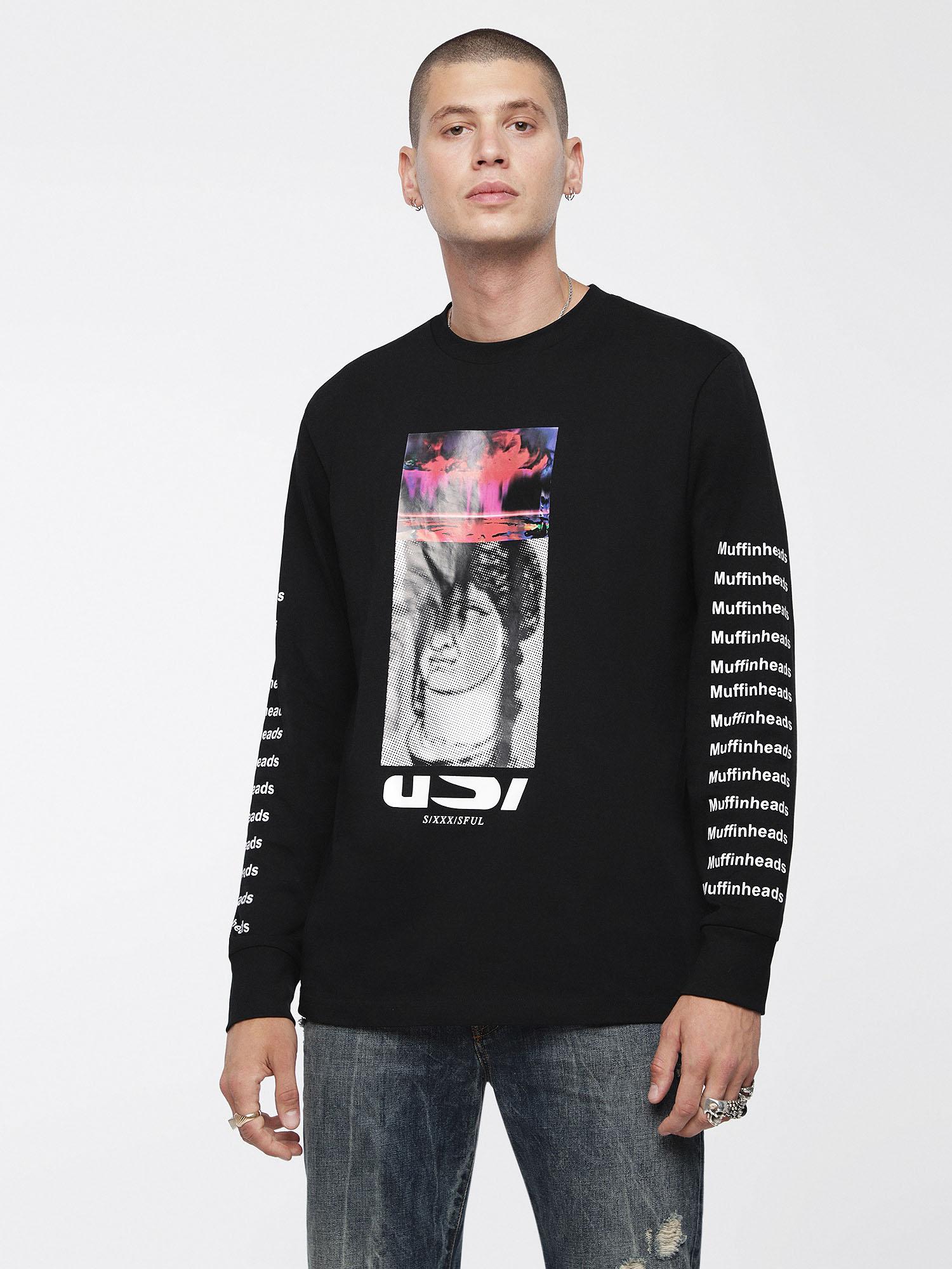 DIESEL Cotton T-large-x Long-sleeve T-shirt With Print in Black for Men ...