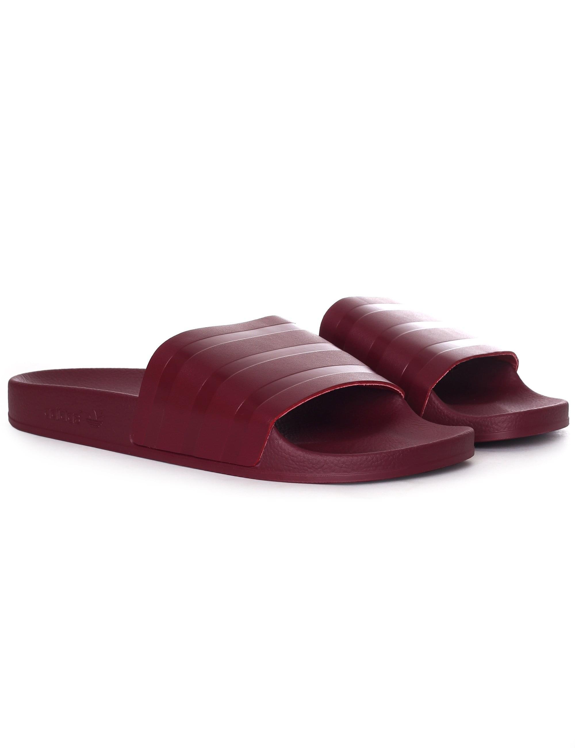 adidas burgundy slides