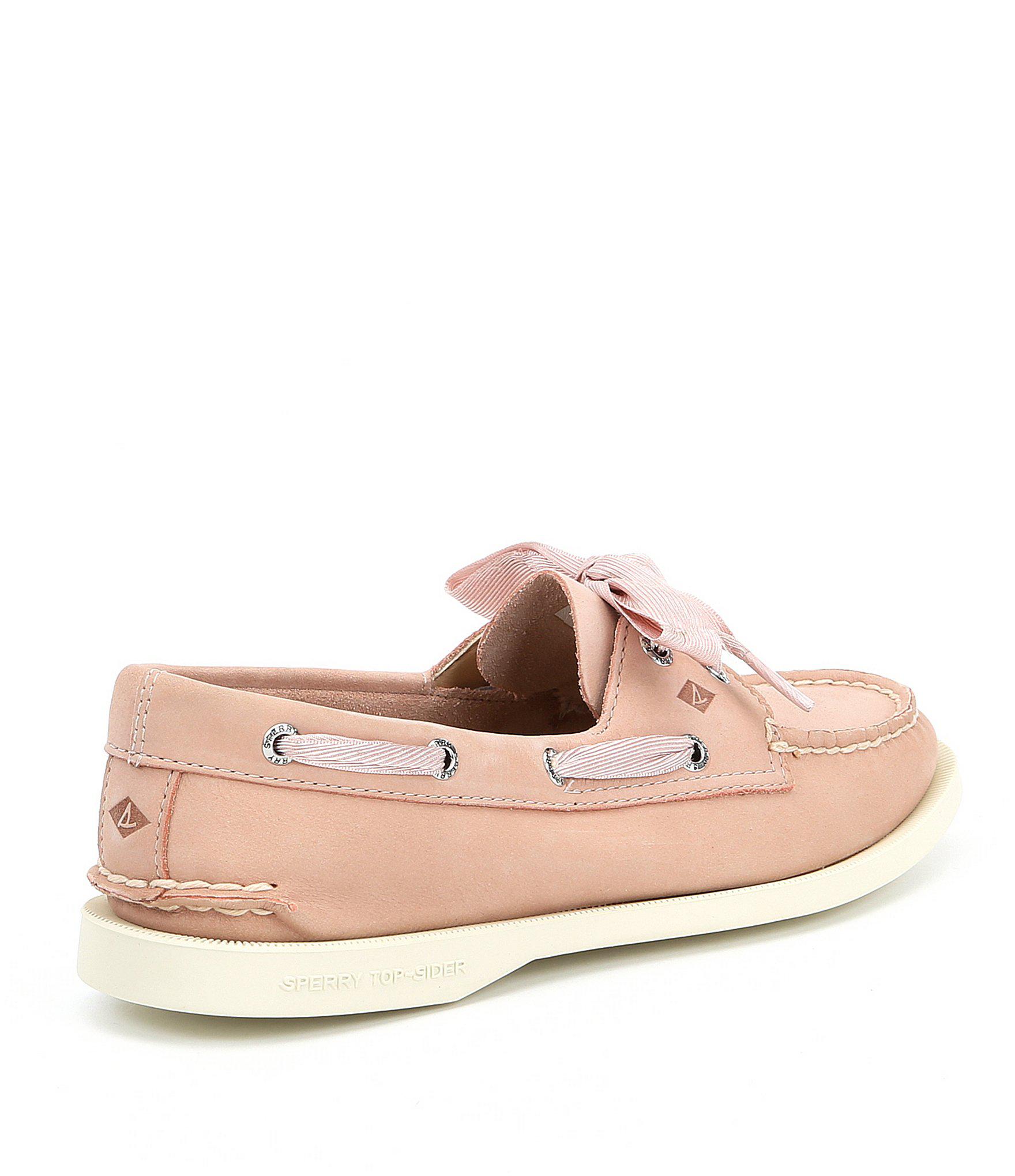sperry satin lace boat shoe
