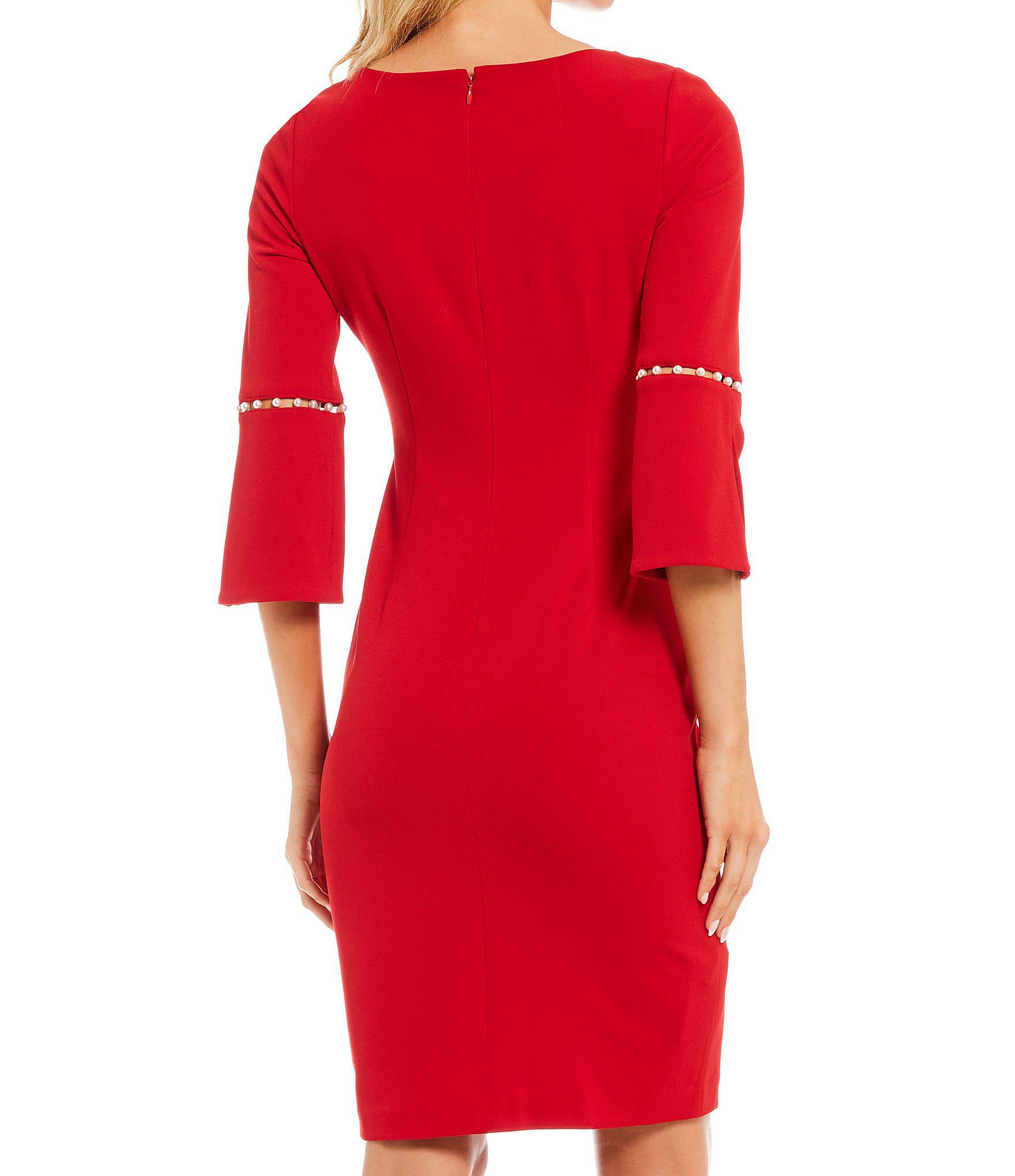 calvin klein dress with pearl sleeves