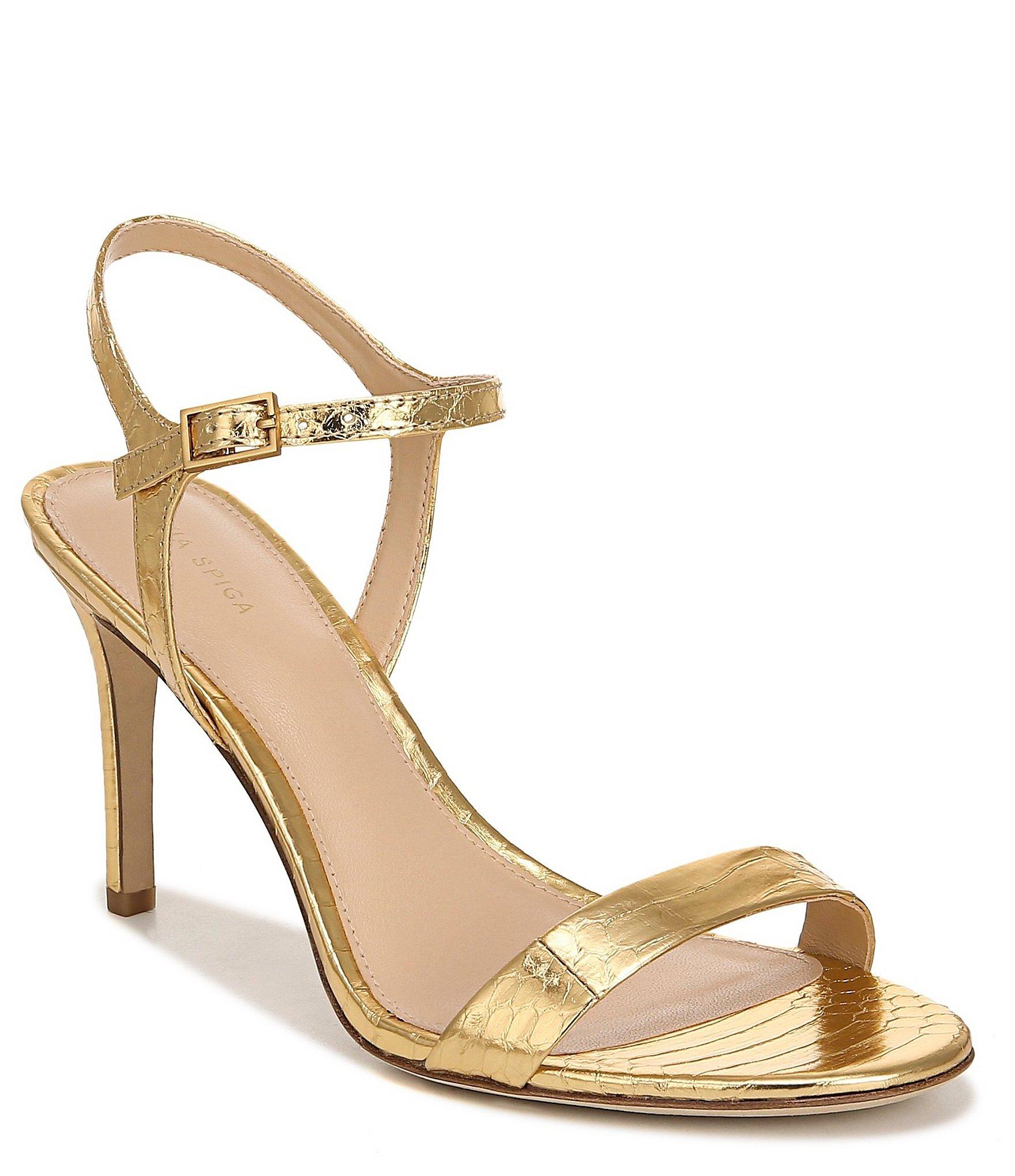 Via Spiga Leather Madeleine Sandals in Gold (Metallic) - Lyst