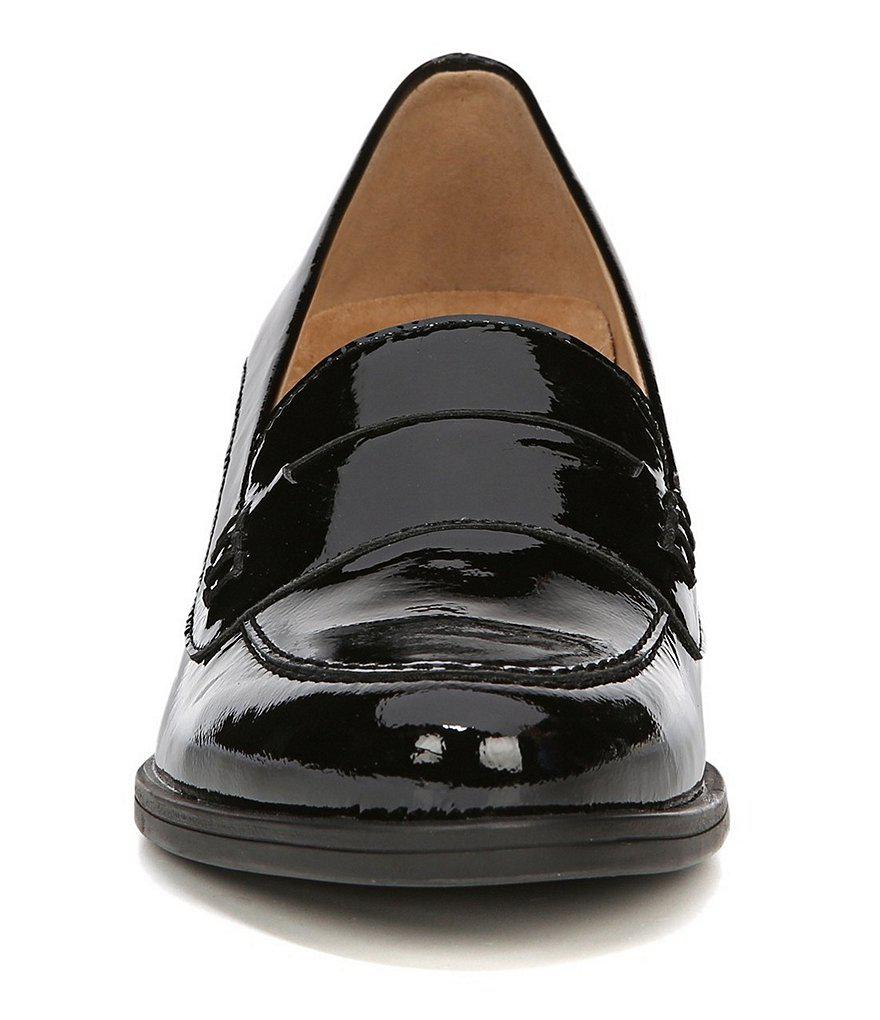 Naturalizer Dinah Patent Leather Block Heel Loafers in Black Patent (Black) - Lyst