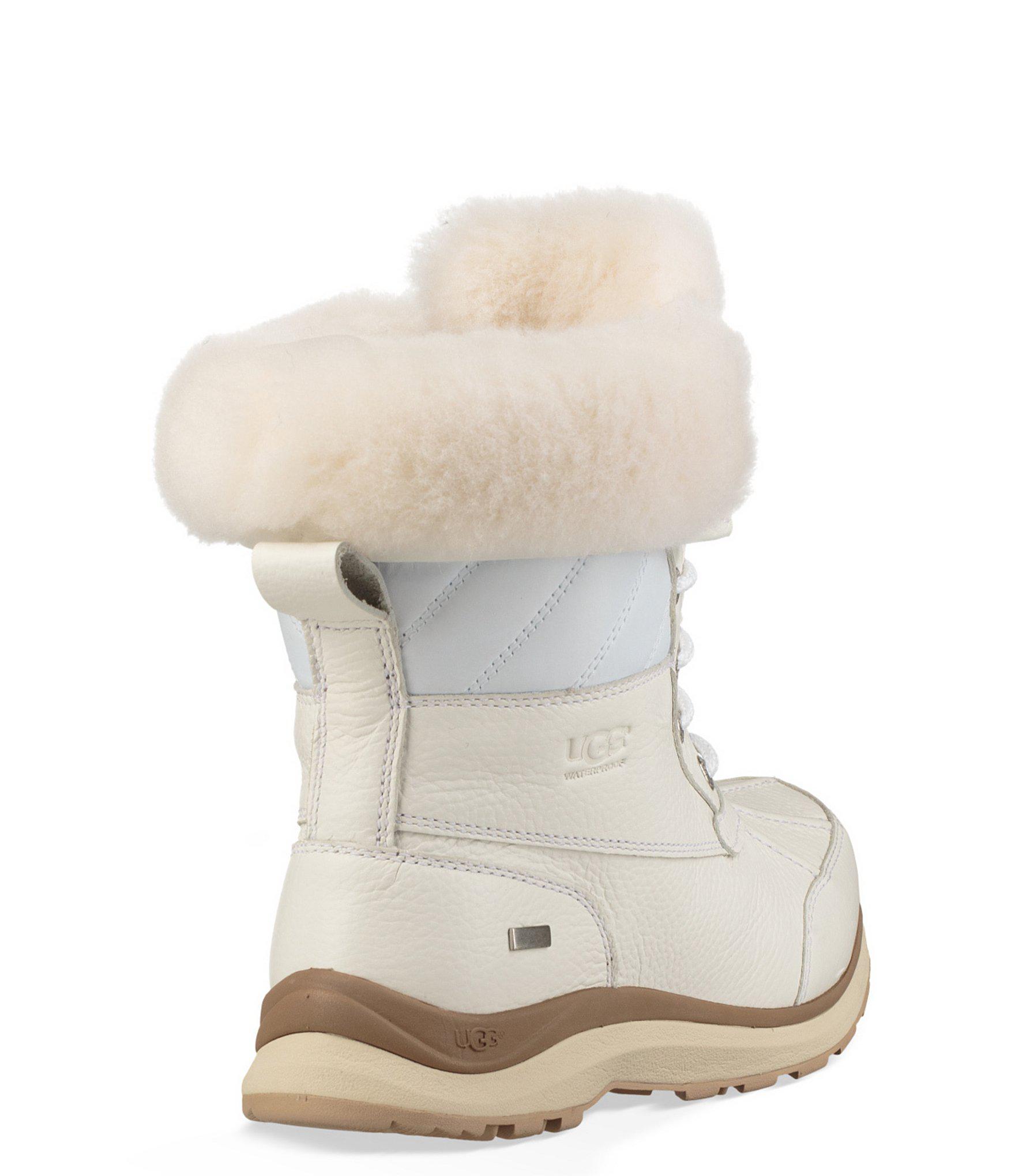 ugg adirondack quilted ski boot in white