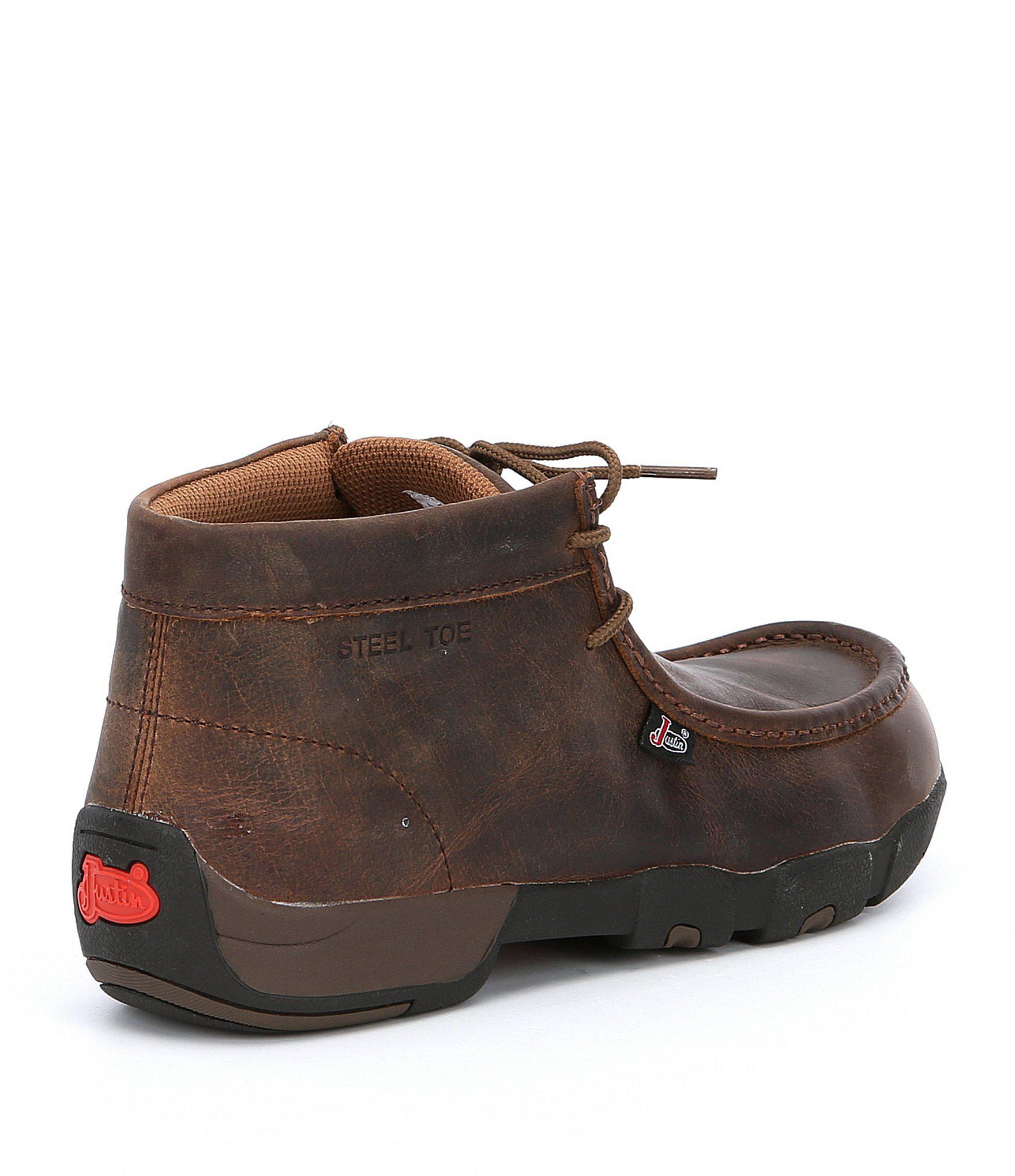 justin moc toe work boots
