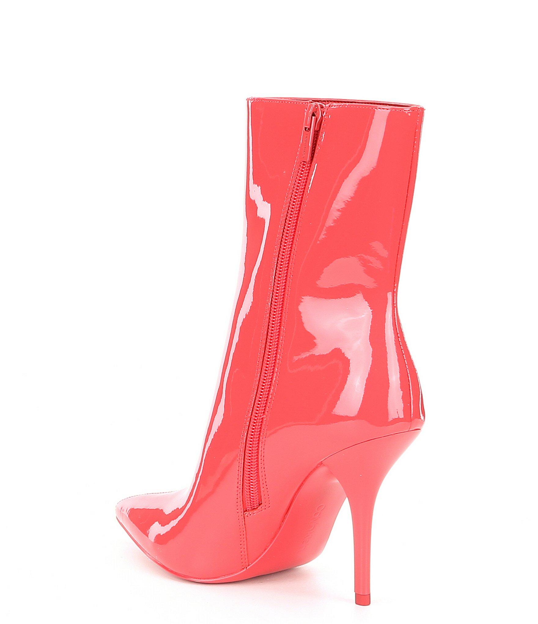 calvin klein mada patent leather bootie