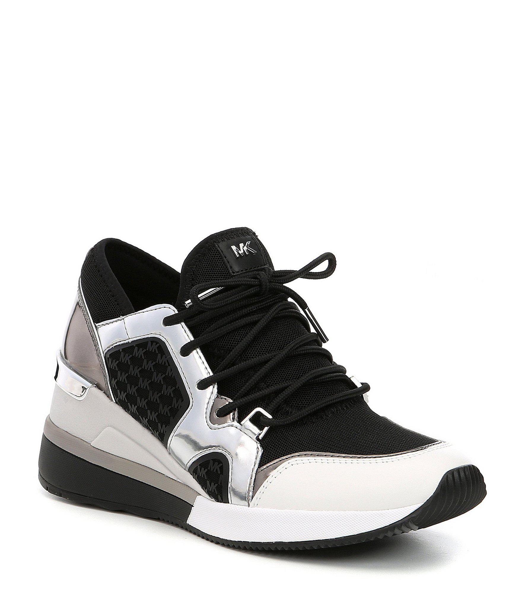 michael michael kors hero leather and mesh trainer