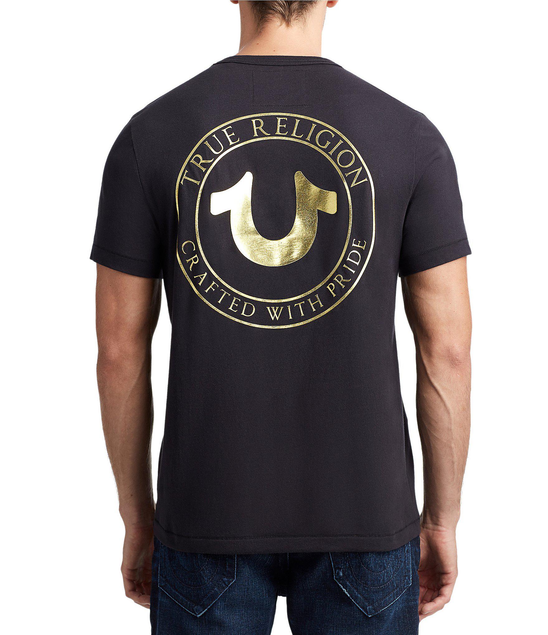 Lyst - True Religion Metallic Prideful Short-sleeve T-shirt in Black