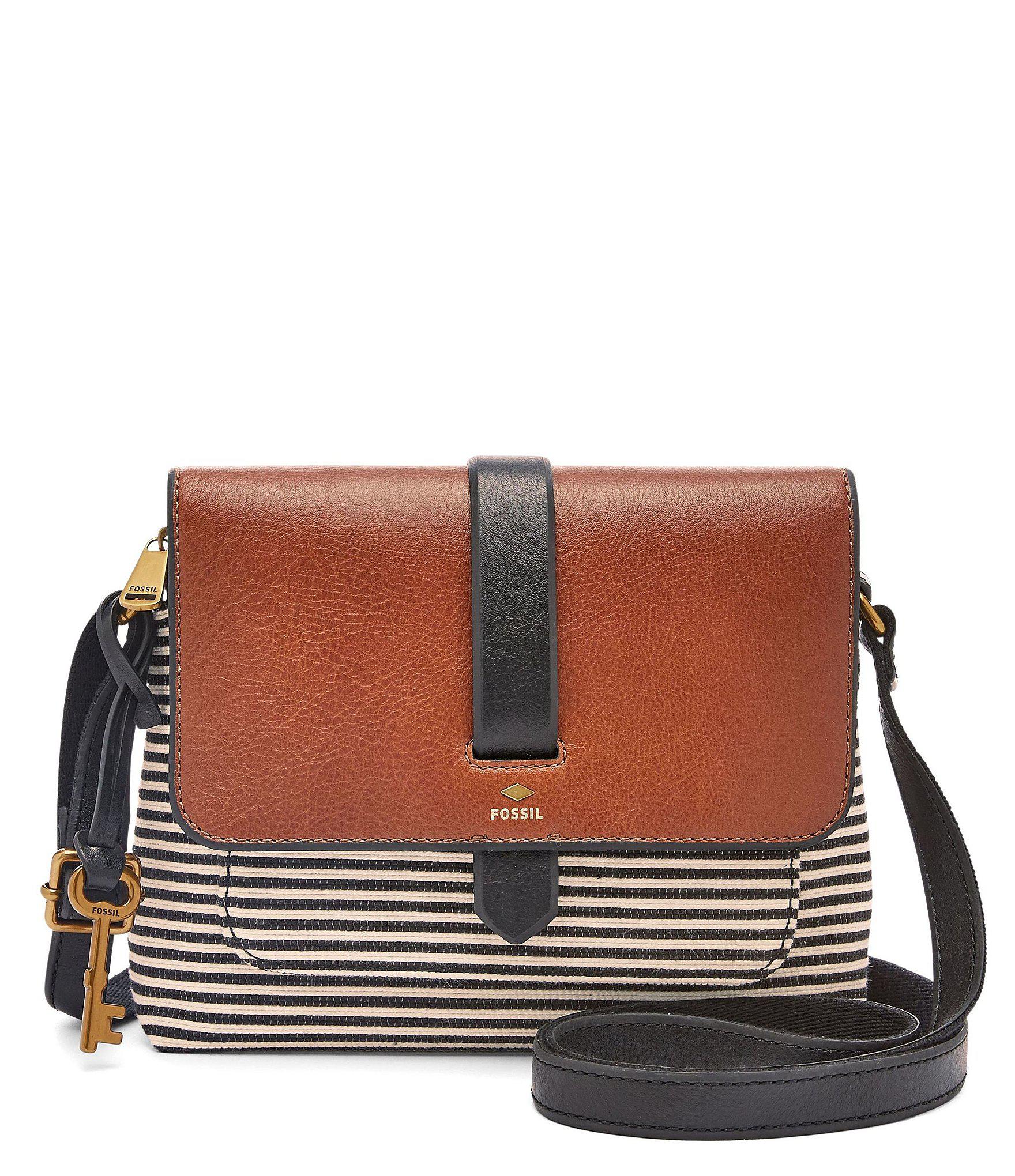 Lyst Fossil Kinley Striped Small Crossbody Colorblock Bag in Black