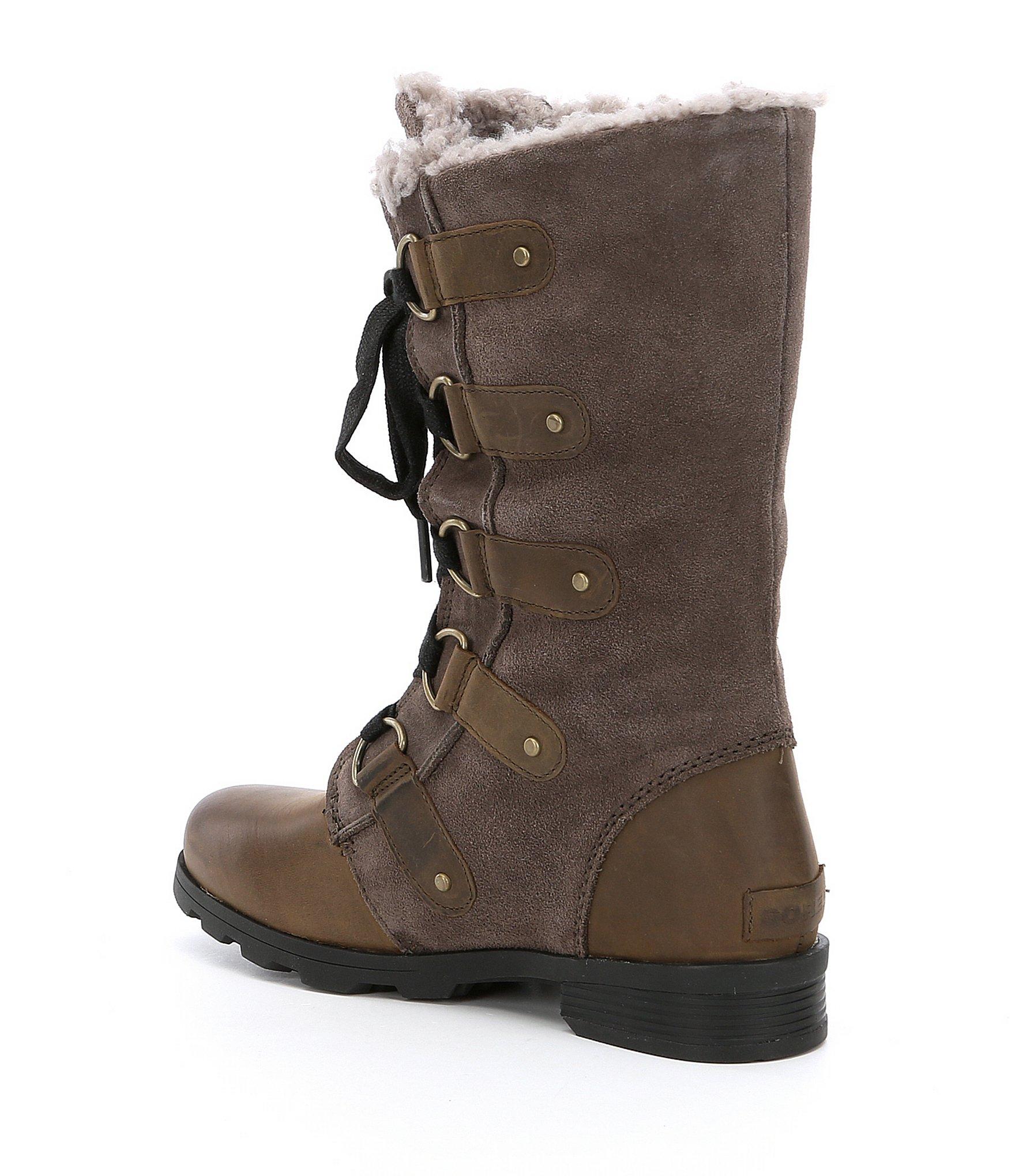 Sorel Women's Emelie Lace Mid Waterproof Faux Fur Boots in Brown - Lyst