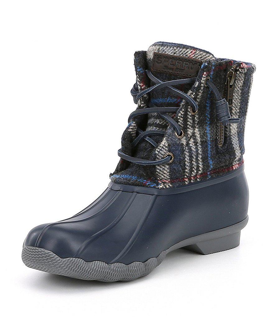 womens plaid duck boots