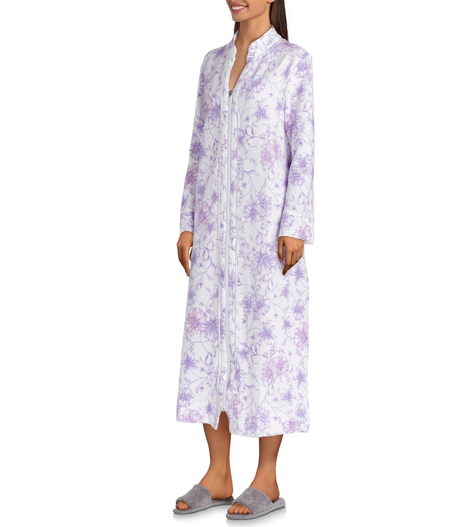 Lyst Carole Hochman Floralprint Diamond Quilt Knit Zip Front Long