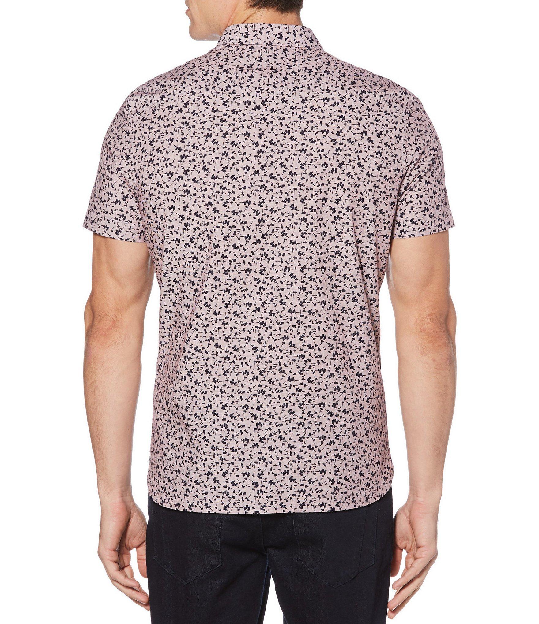 Perry Ellis Cotton Slim-fit Abstract Floral Print Short-sleeve Woven Shirt for Men - Save 72% - Lyst
