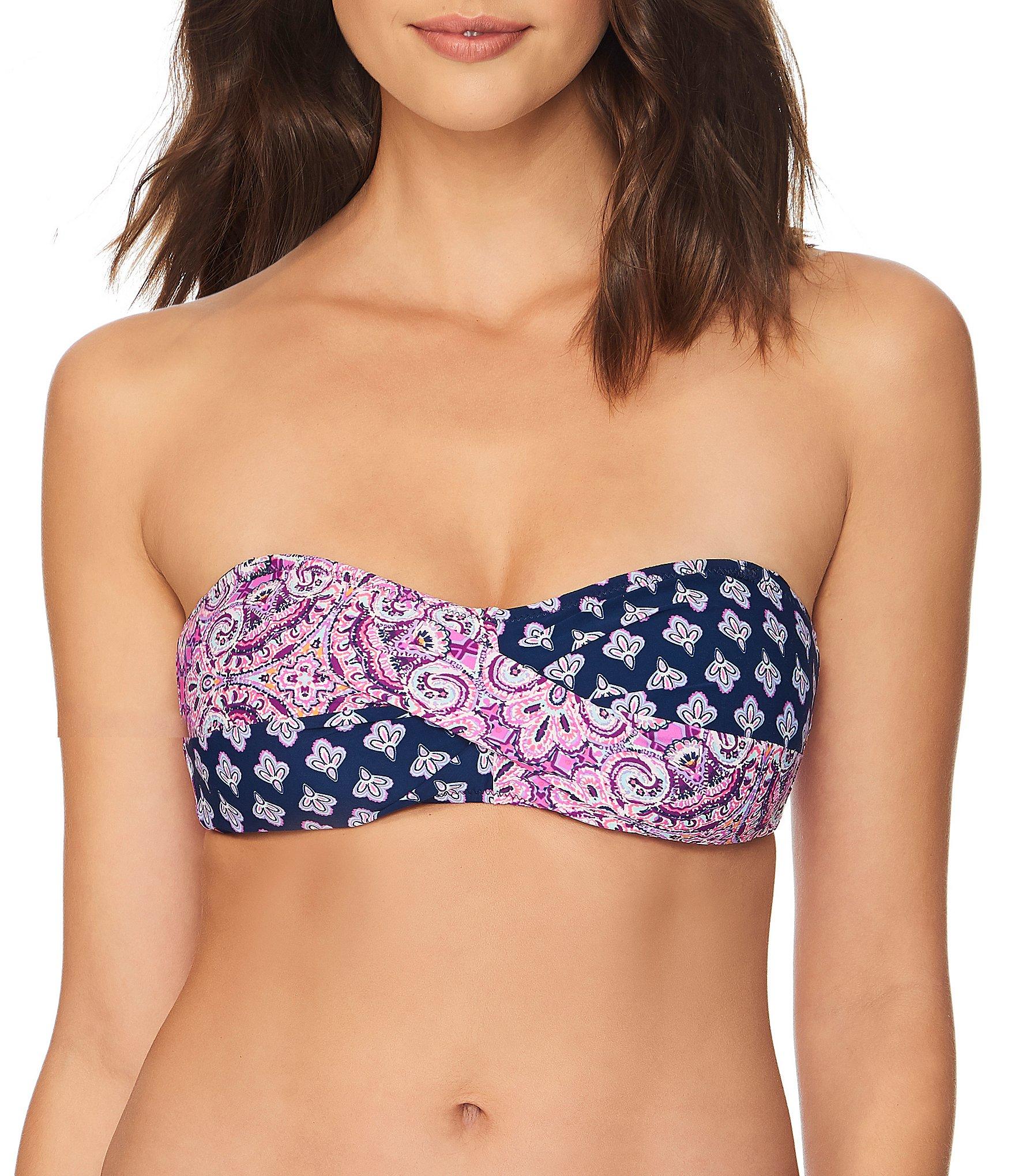 navy blue bandeau swimsuit