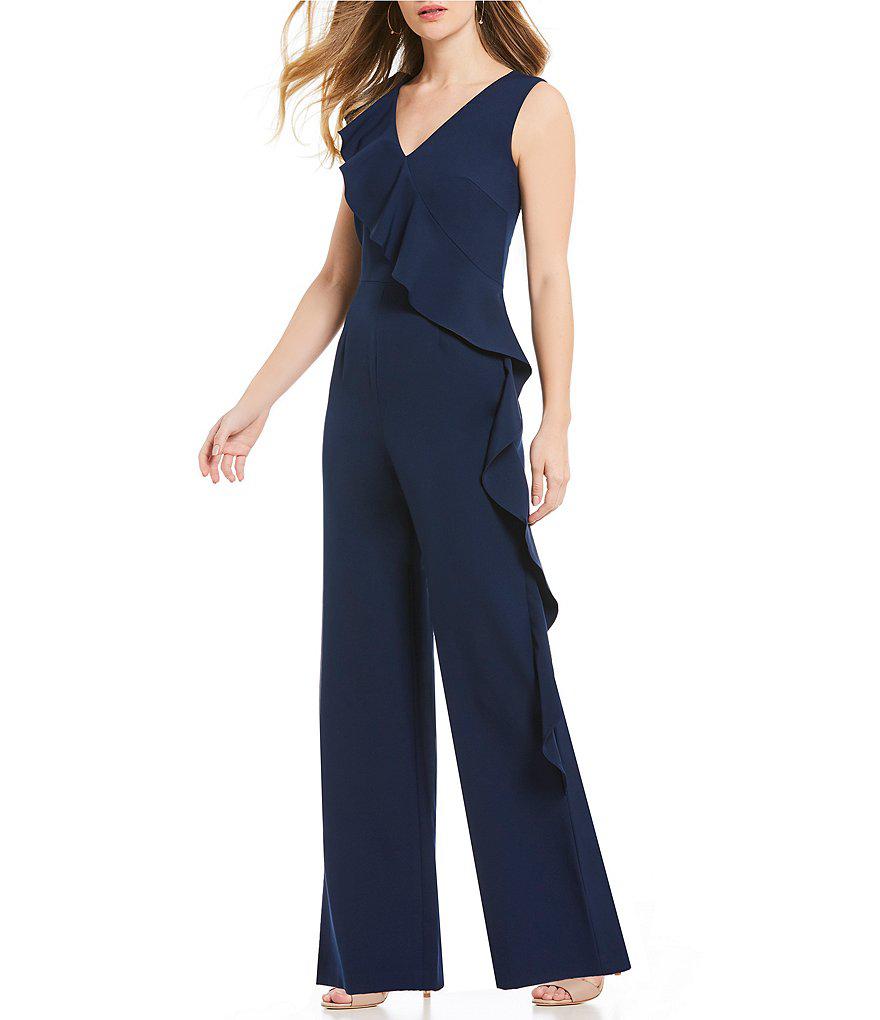 antonio melani eva ruffle front jumpsuit
