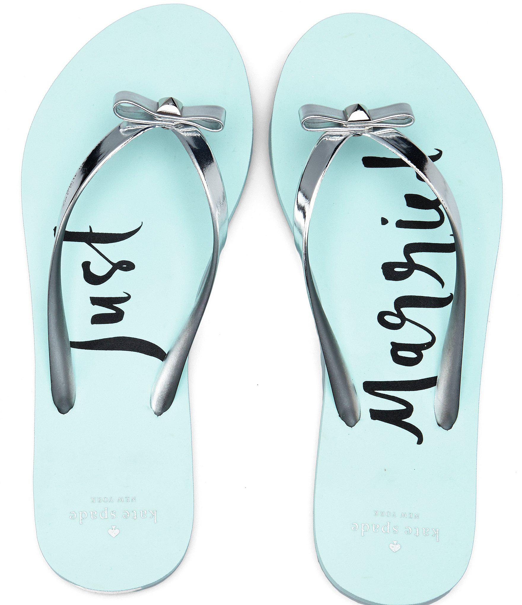 Kate Spade Rubber Nadine Metallic Flip-flop Sandals in Silver (Blue) - Lyst