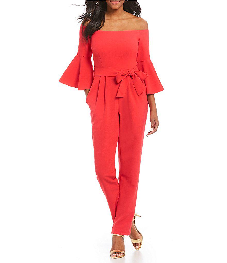 eliza j bell sleeve jumpsuit