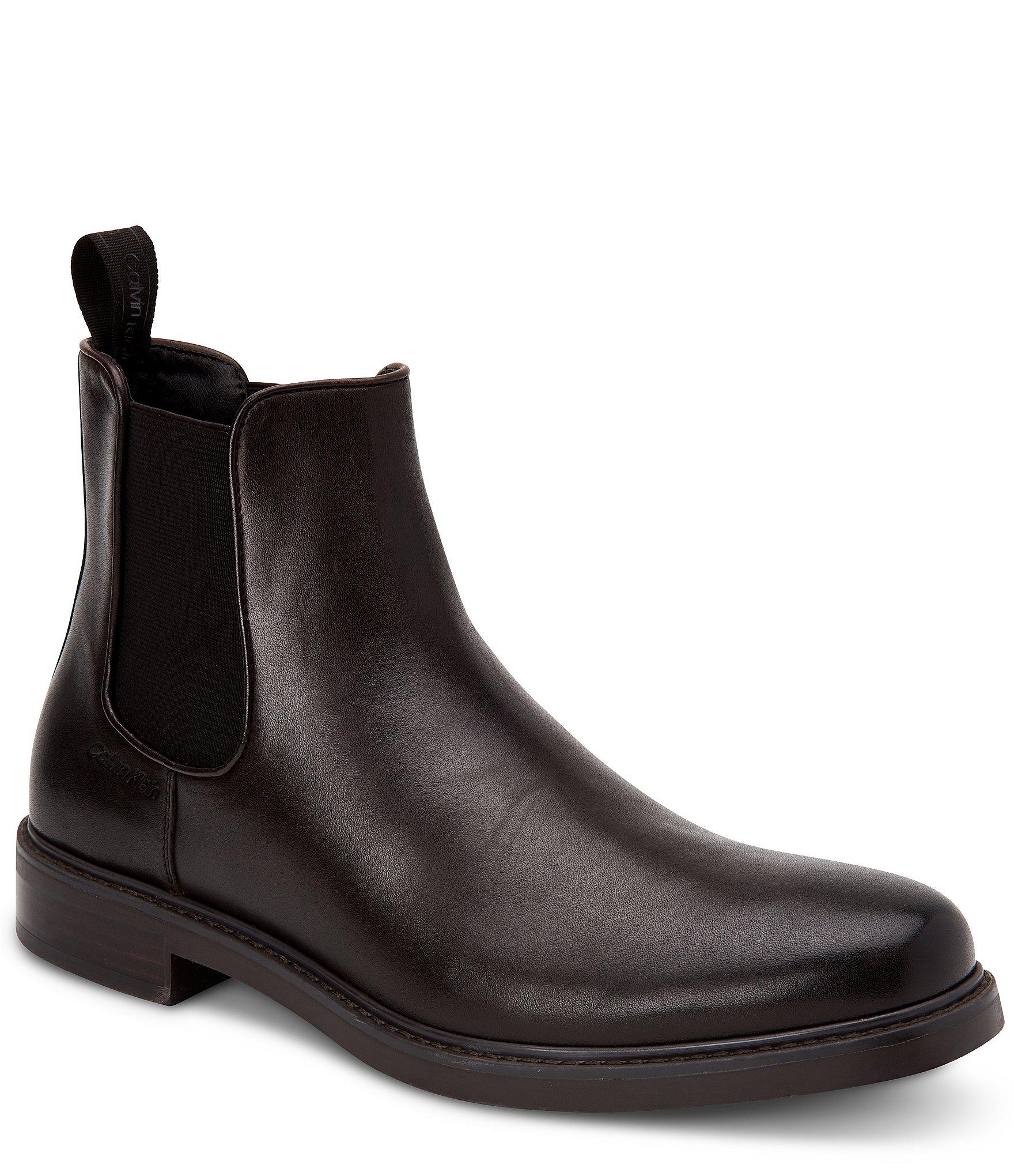 Calvin Klein Leather Fenwick Chelsea Boot in Dark Brown (Brown) for Men ...