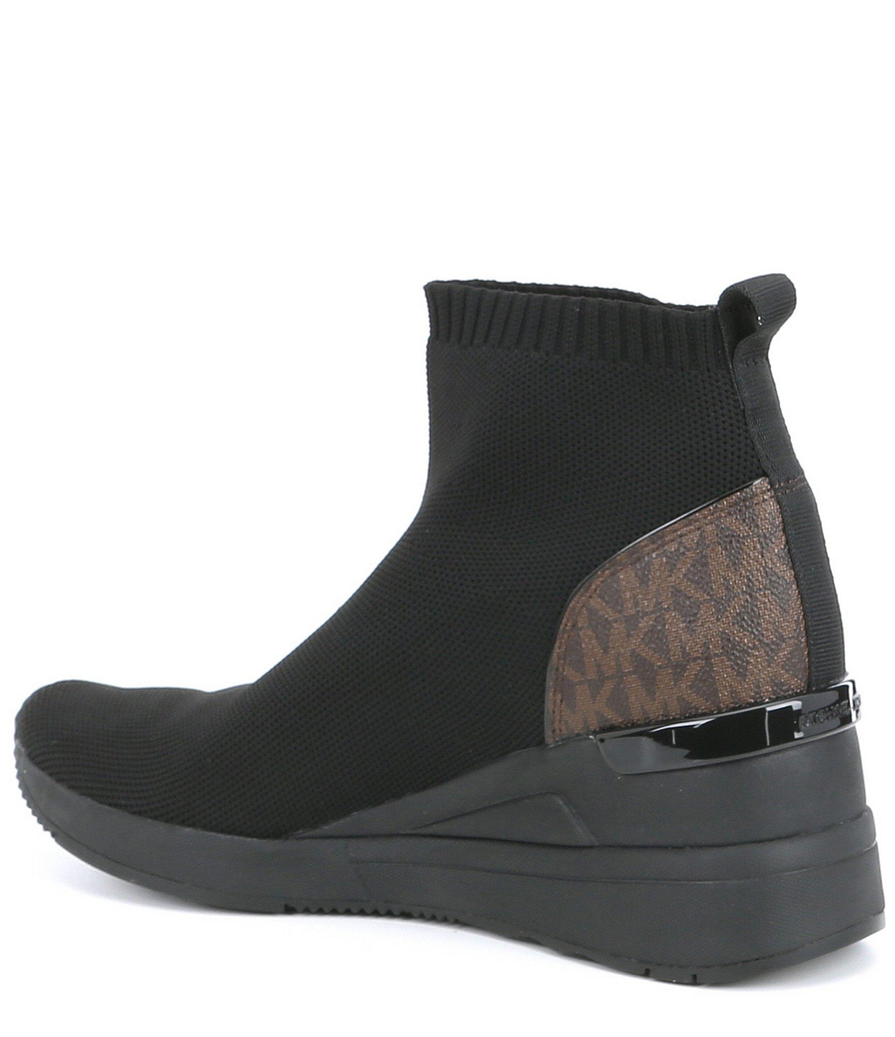 MICHAEL Michael Kors Canvas Skyler Stretchknit And Logo Sock Sneaker