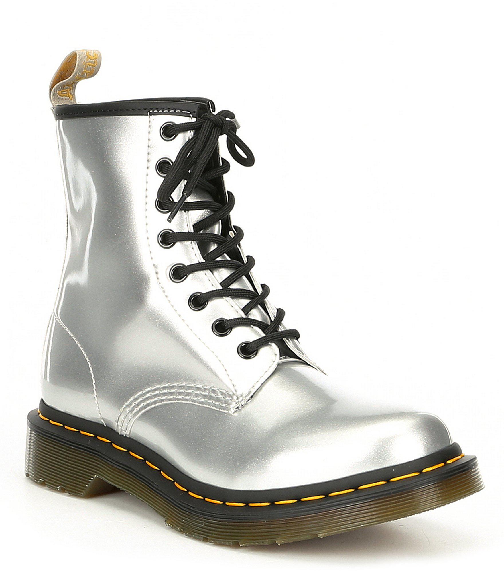 metallic silver boots