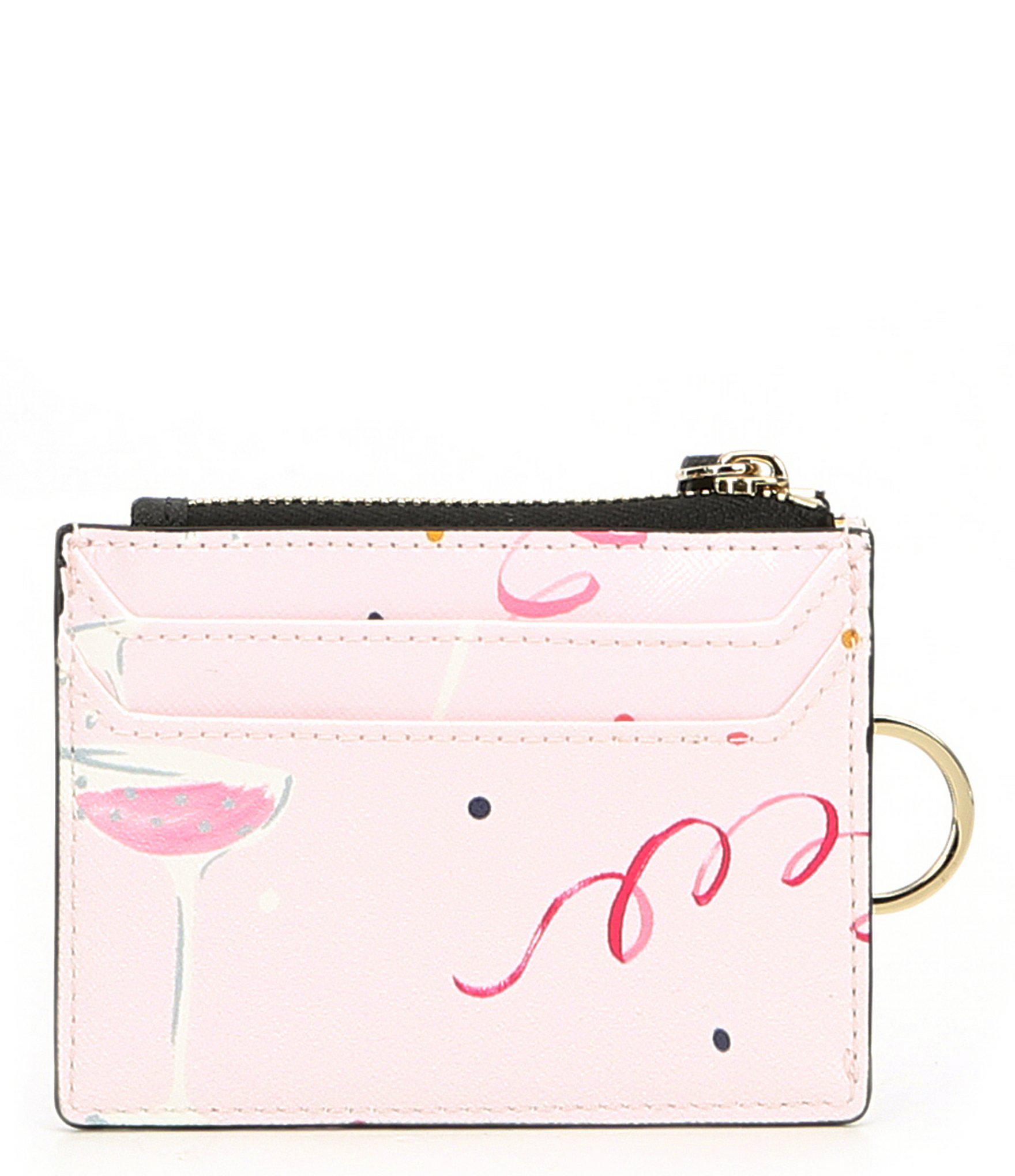 Kate Spade New York dashing beauty lalena Card Case Wallet Pink Multi color