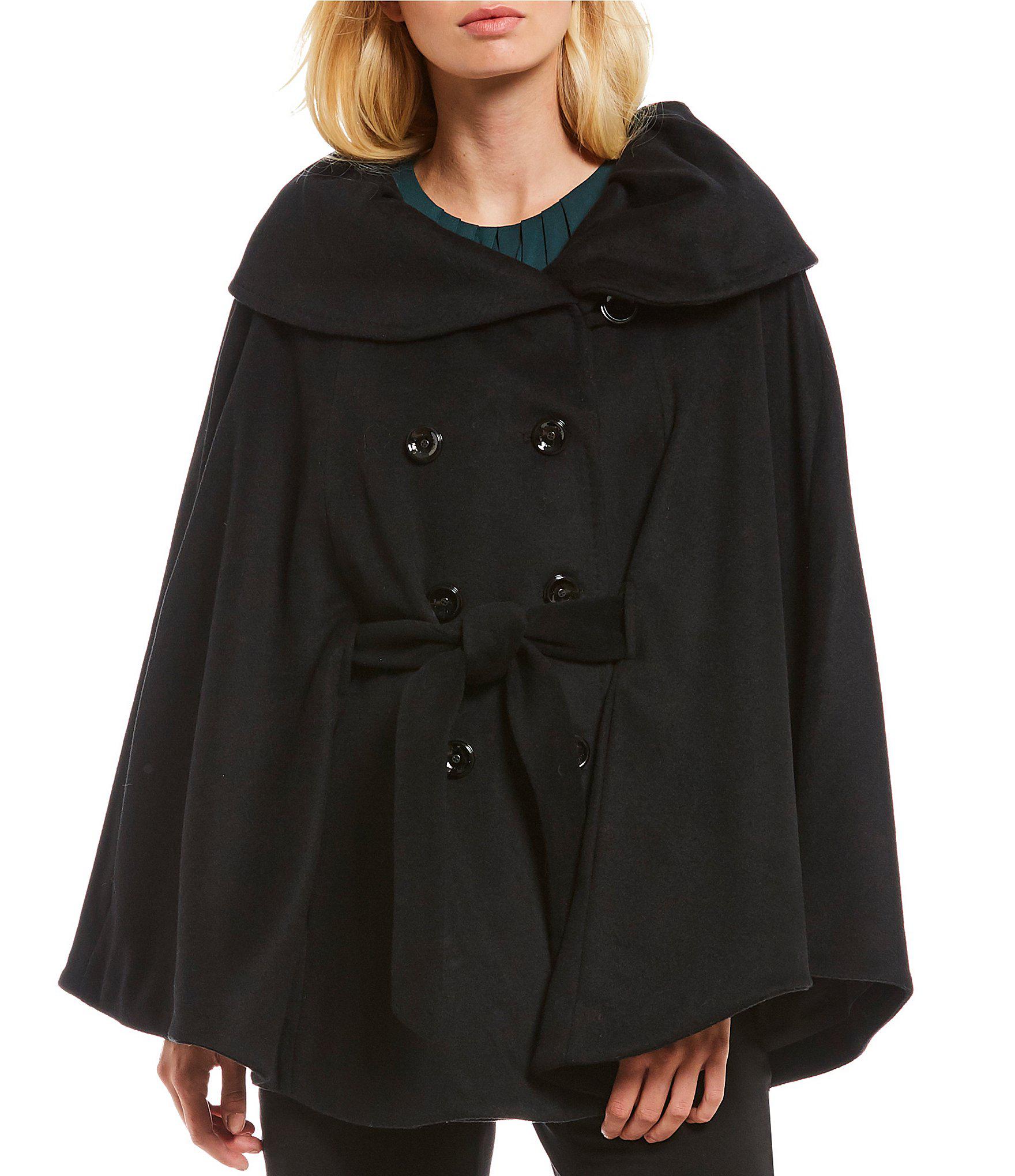 calvin klein double breasted cape coat