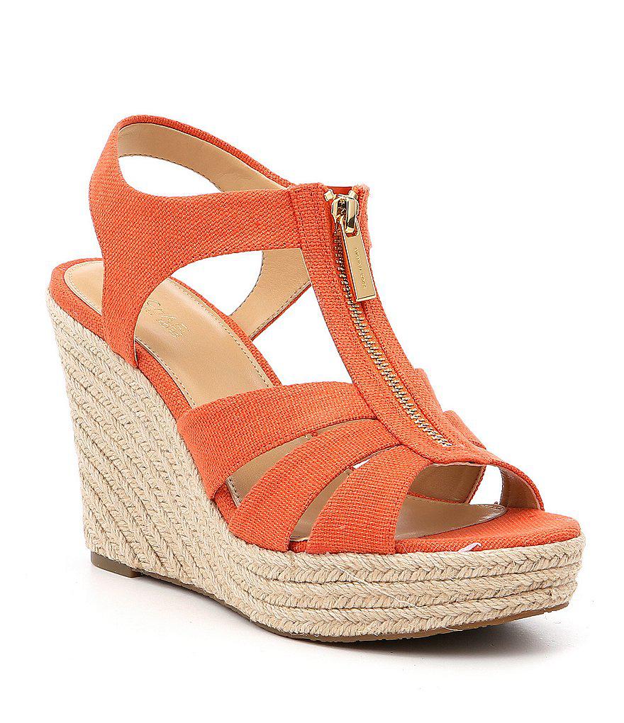 Michael kors berkley weave canvas espadrille wedges hot sale