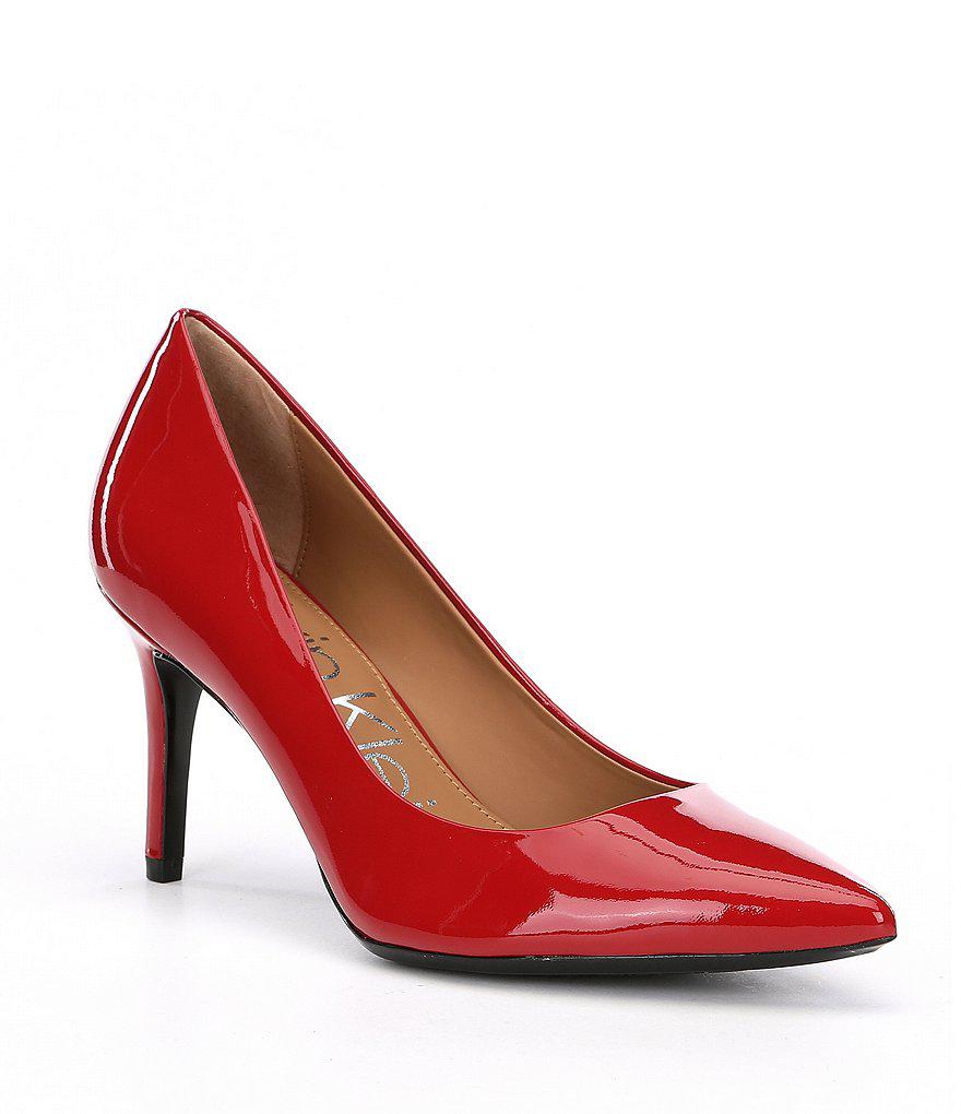 calvin klein gayle patent pumps