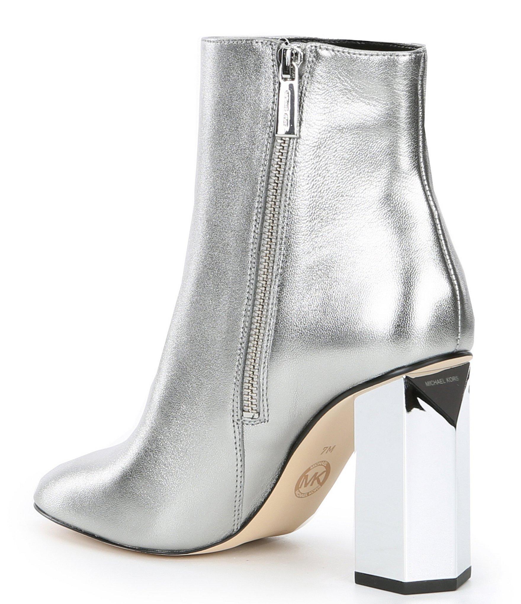 michael kors silver booties