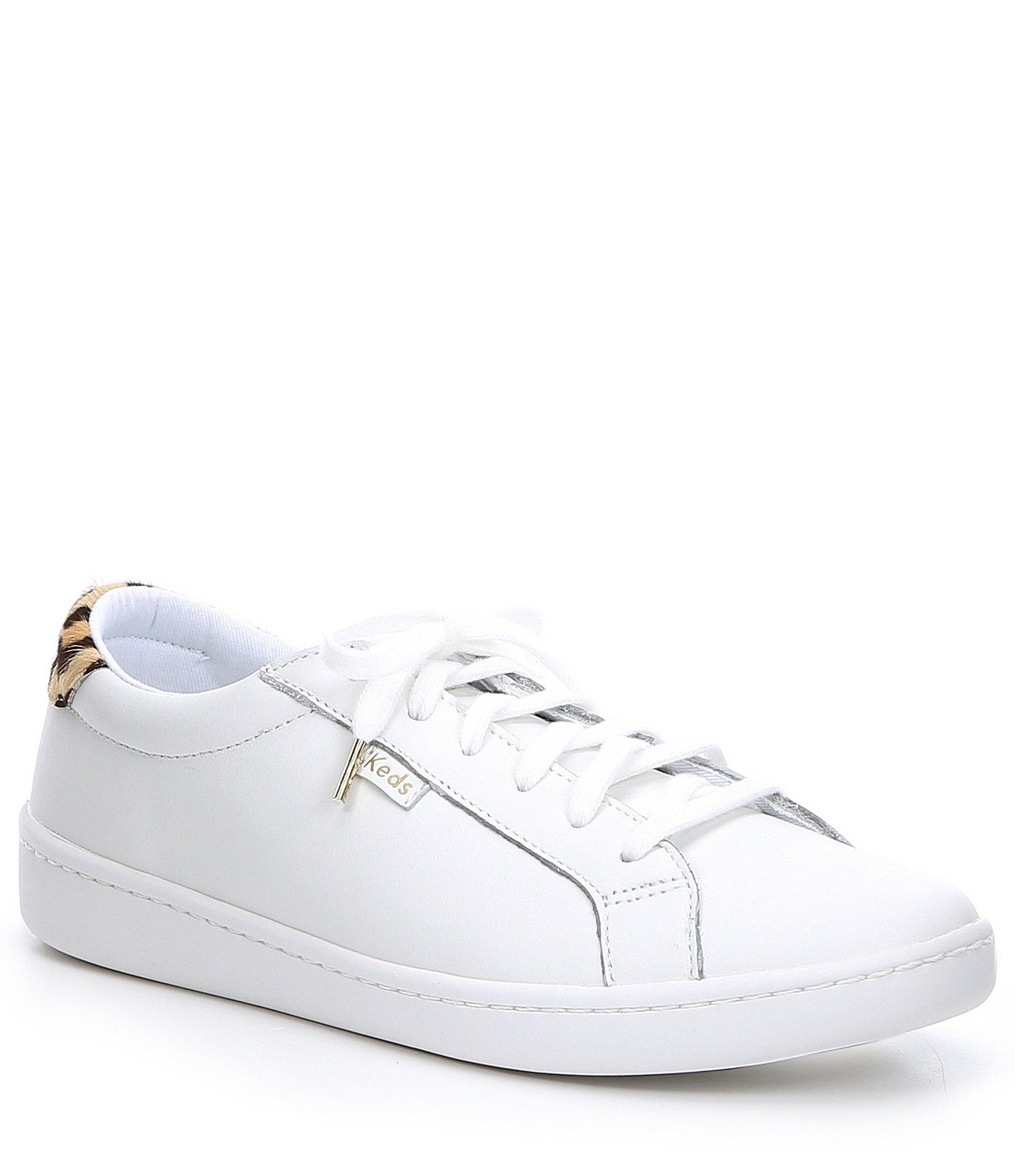 Kate Spade Keds X Ace Leather Leopard Print Sneakers in White,Leopard ...