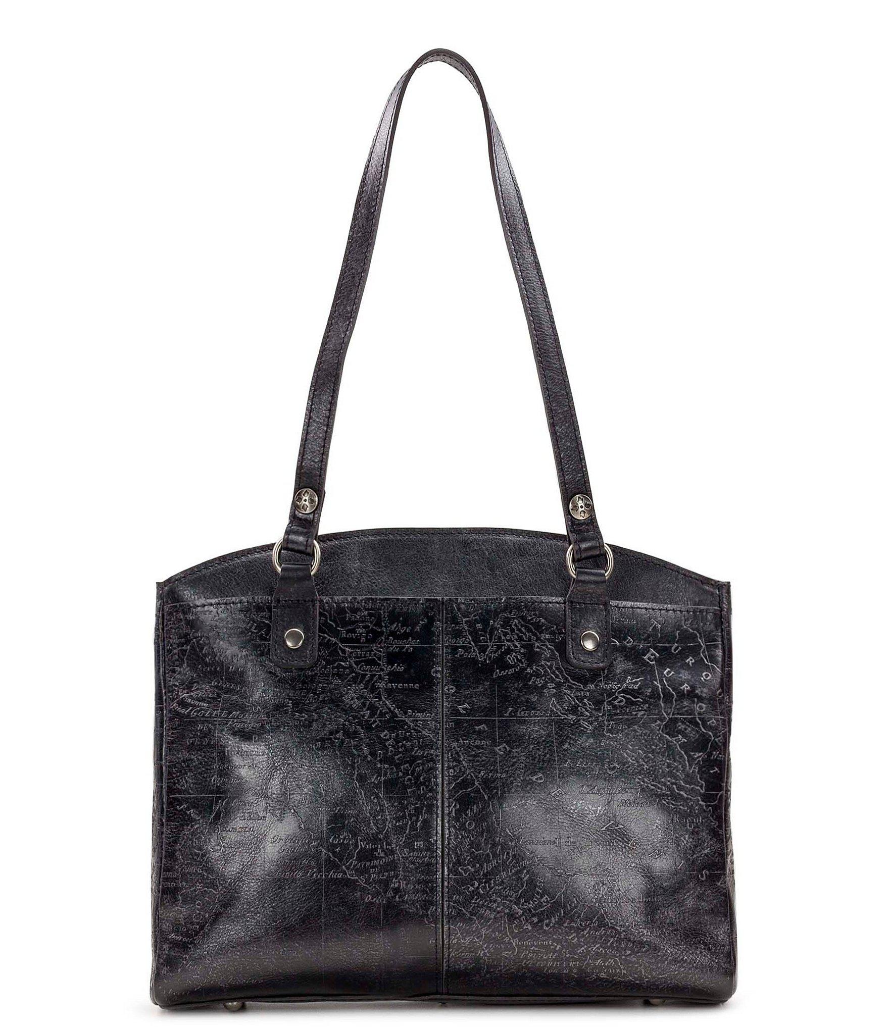 Patricia Nash Metallic Embossed Map Collection Poppy Tote in Black