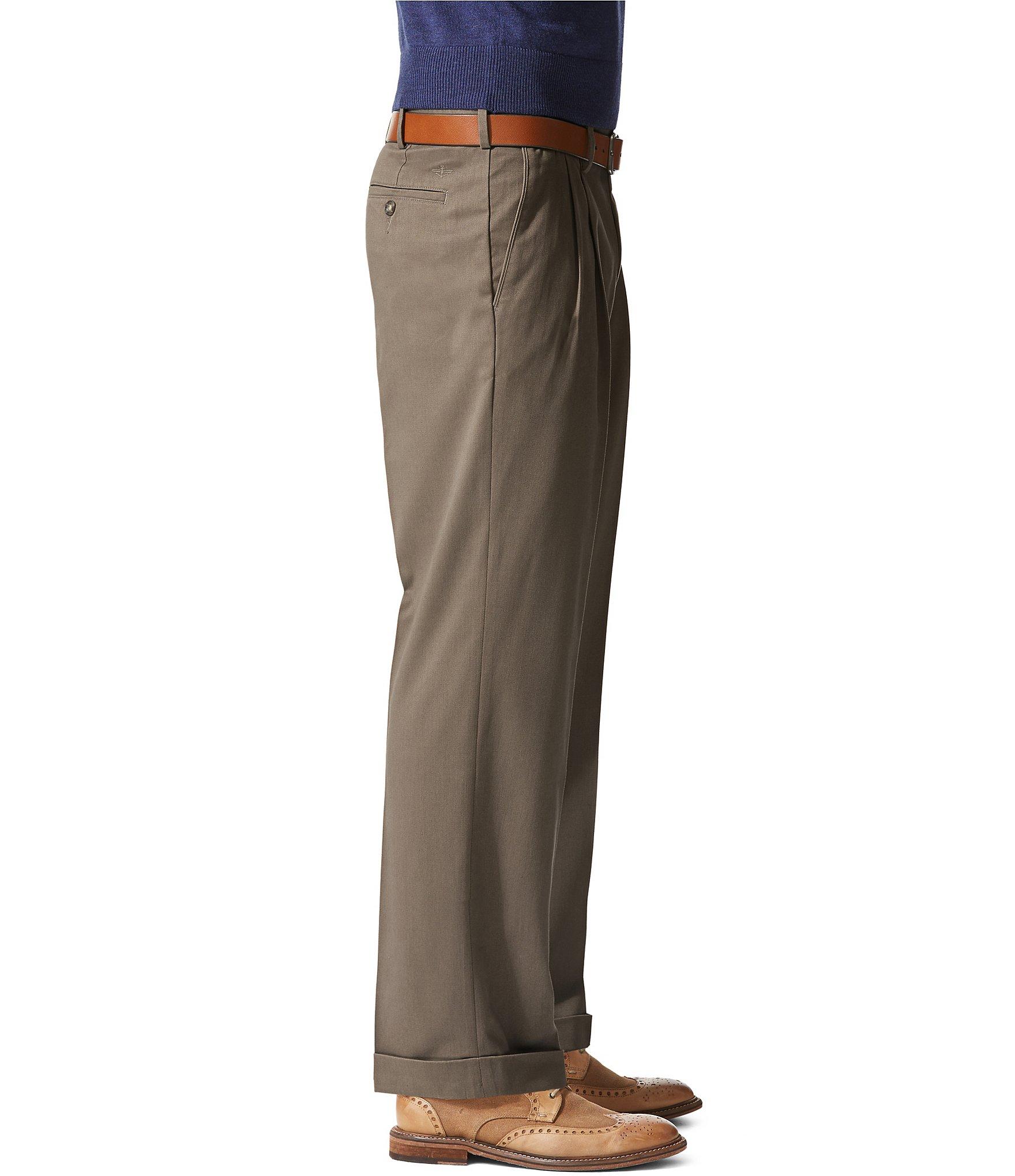 Dockers Cotton Non Iron Comfort Khaki Expander Relaxed Fit Pleated