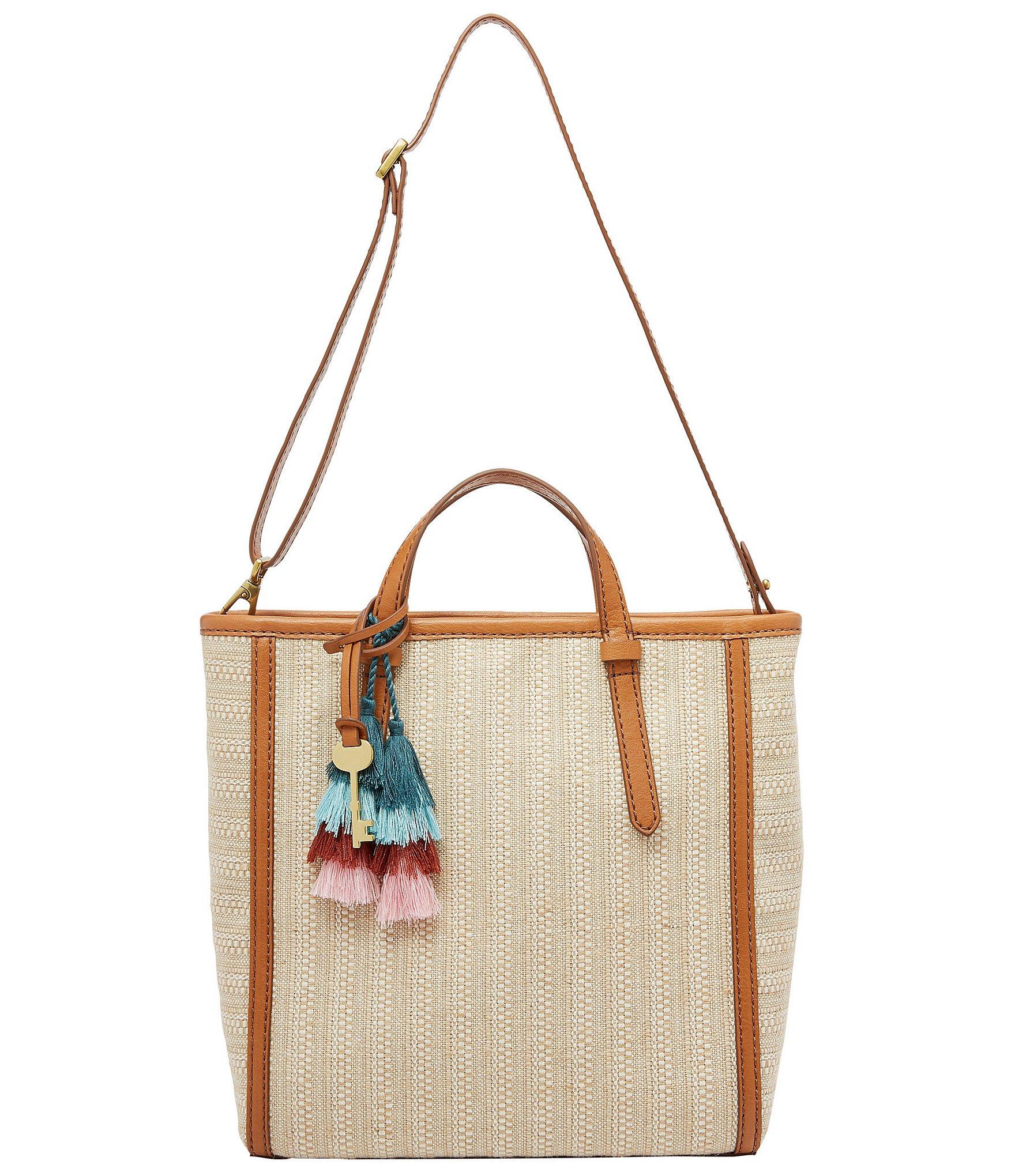 Fossil Linen Camilla Leather Convertible Small Backpack - Lyst