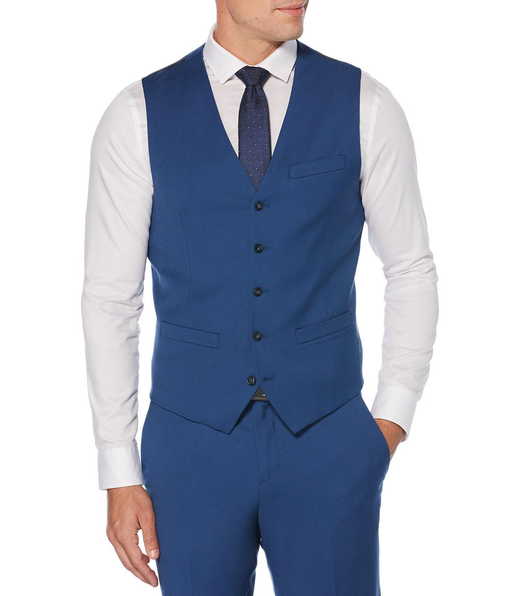 Perry Ellis Synthetic Solid Stretch Suit Separates Vest in Blue for Men ...