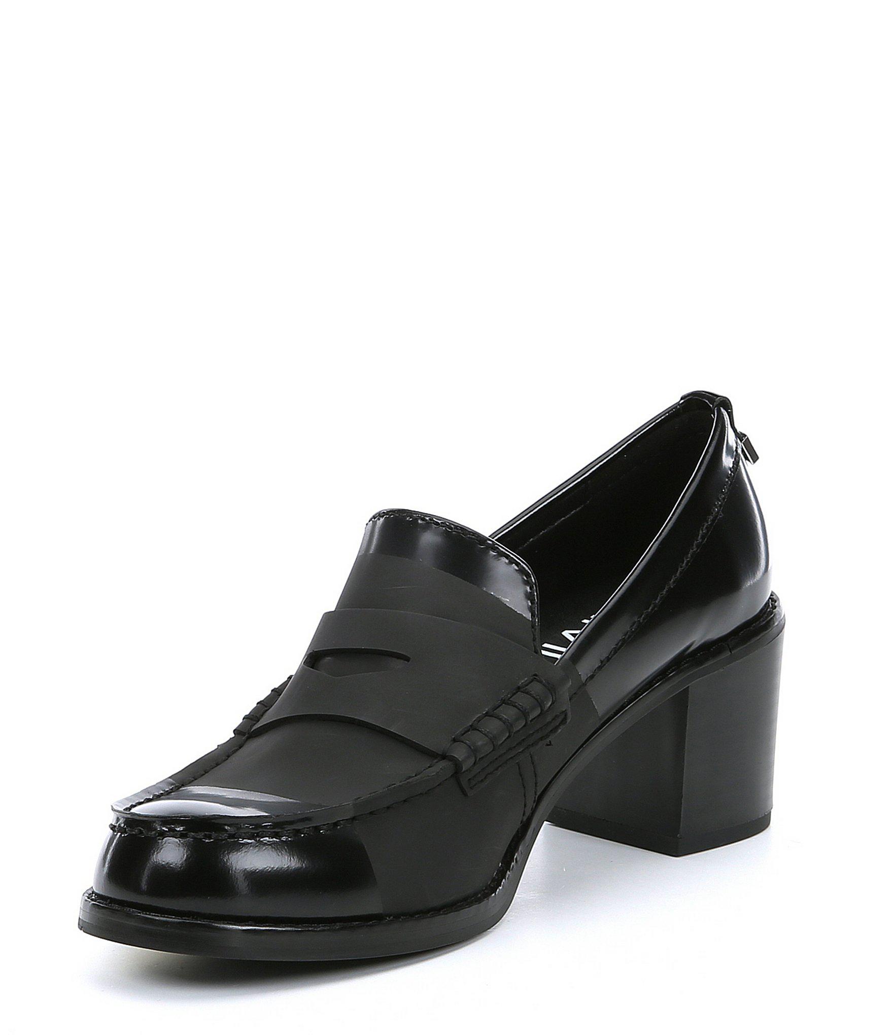calvin klein pamelyn leather penny loafers