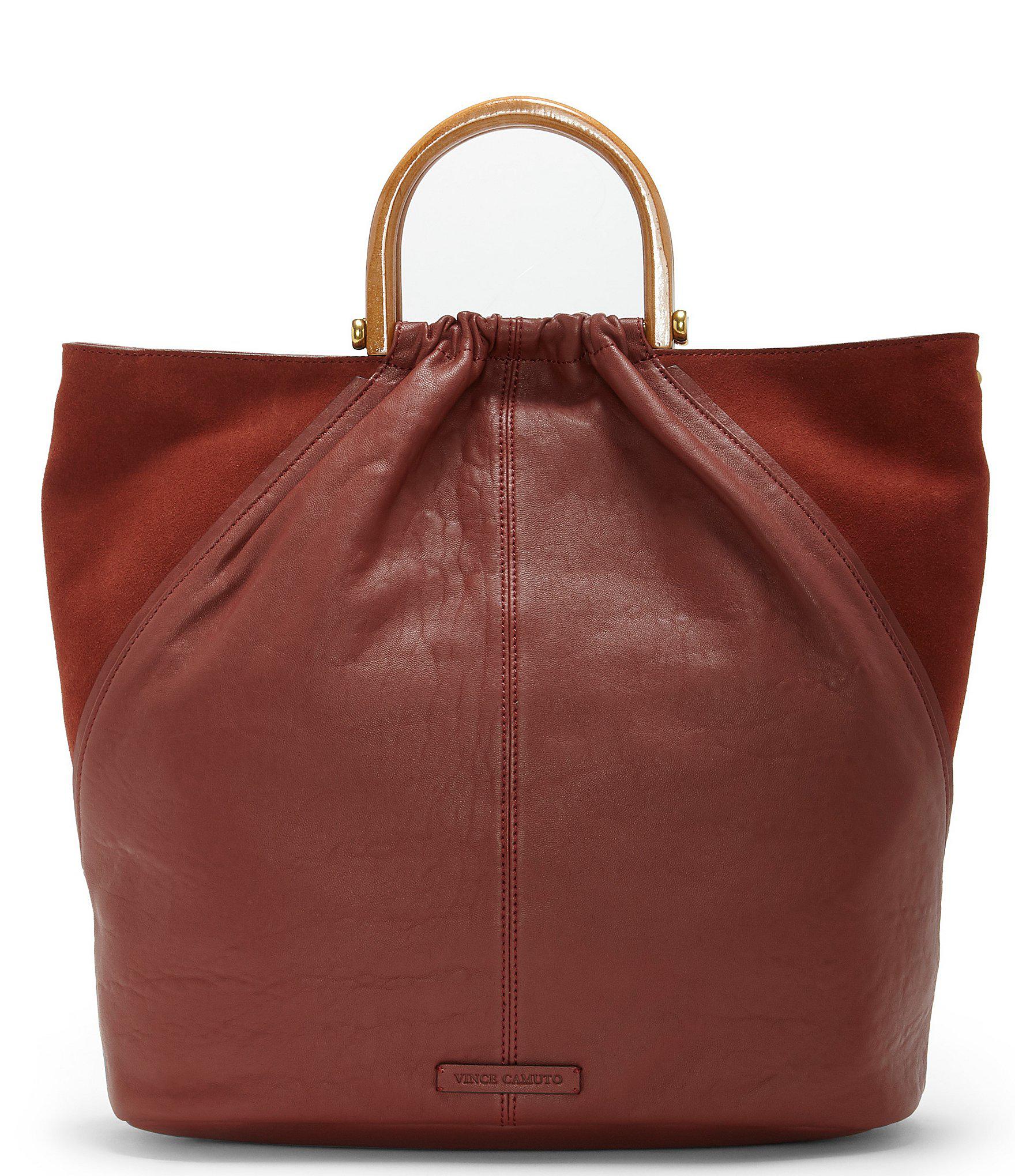 vince camuto red desert tote
