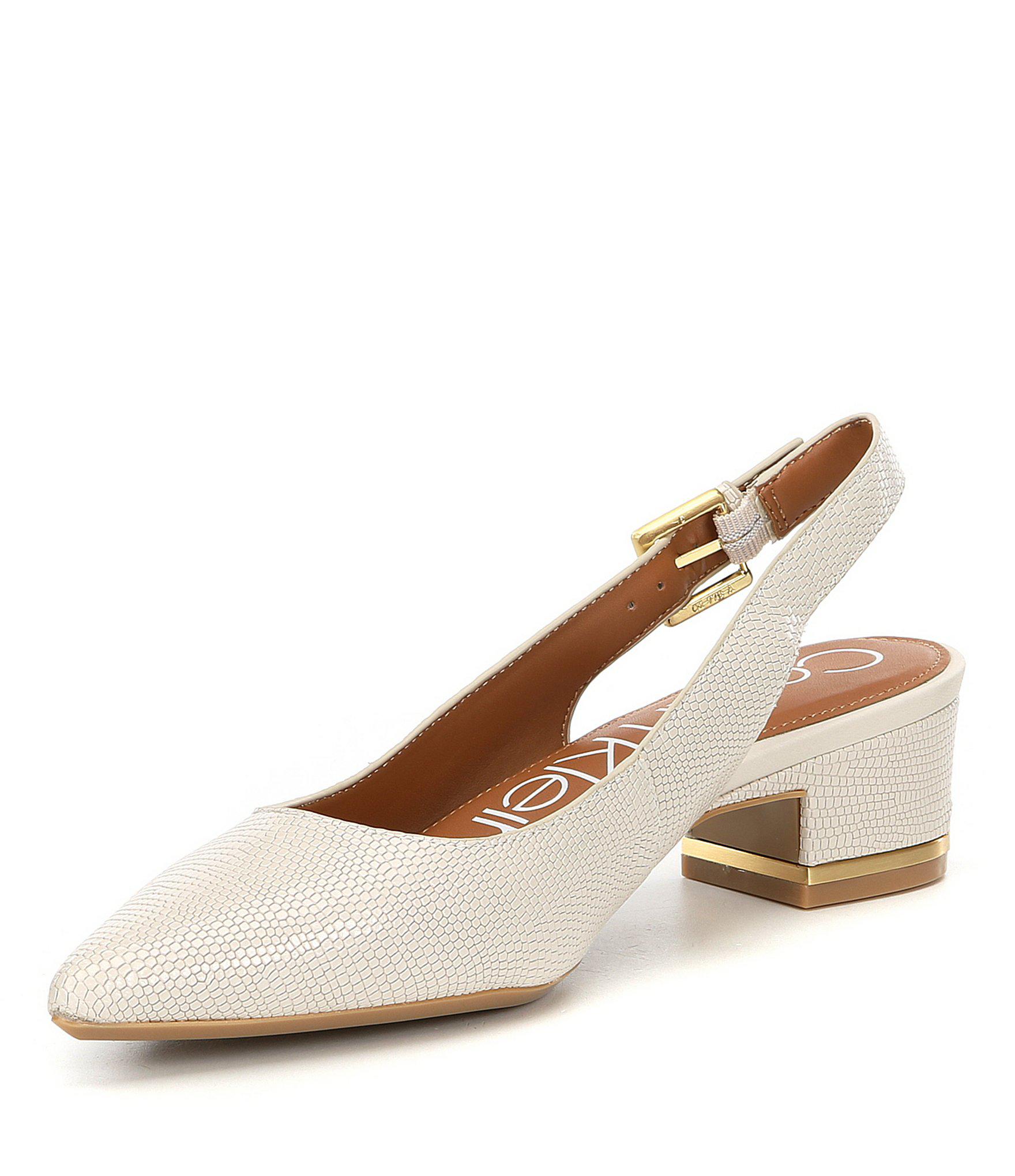 calvin klein glorianne leather slingback pumps